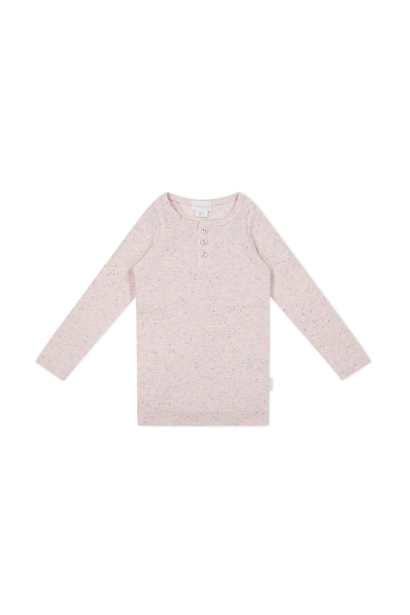 Organic Cotton Fine Rib Long Sleeve Henley - Tulip Fleck-Clothing & Accessories-Jamie Kay-The Bay Room