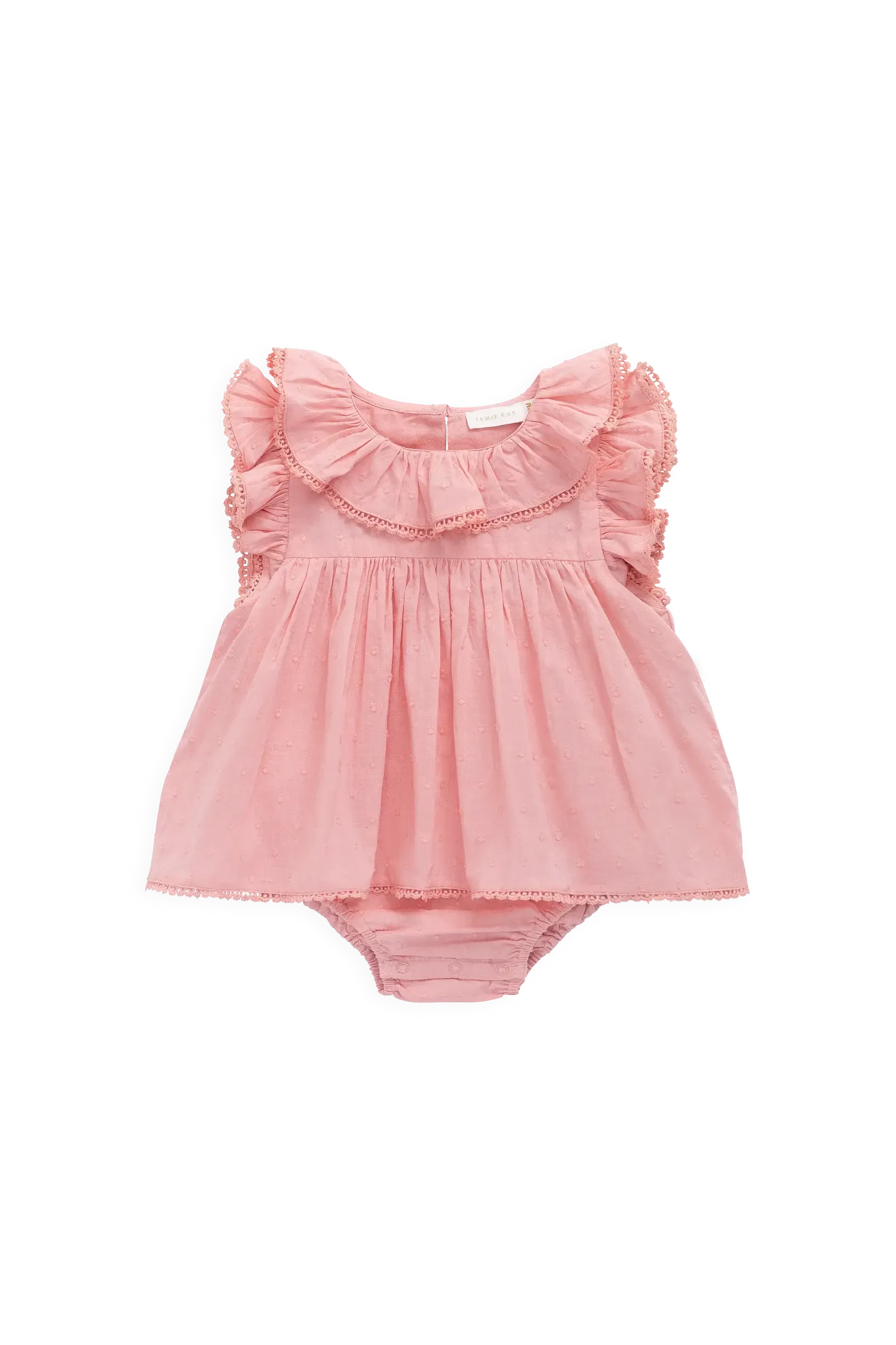 Organic Cotton Frannie Playsuit - Swiss Pink-Clothing & Accessories-Jamie Kay-The Bay Room