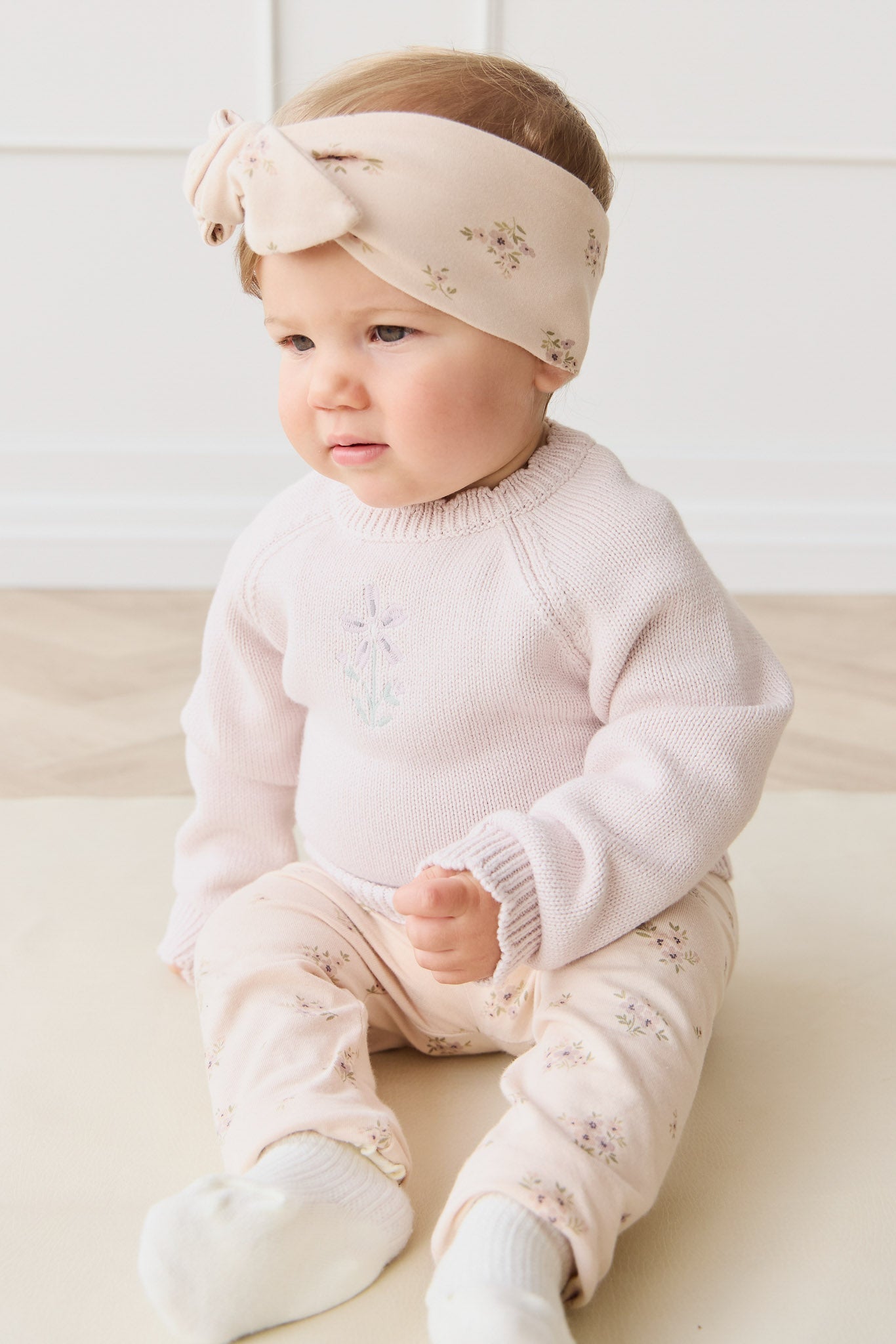 Organic Cotton Headband - Goldie Bouquet Pink Tint-Clothing & Accessories-Jamie Kay-The Bay Room