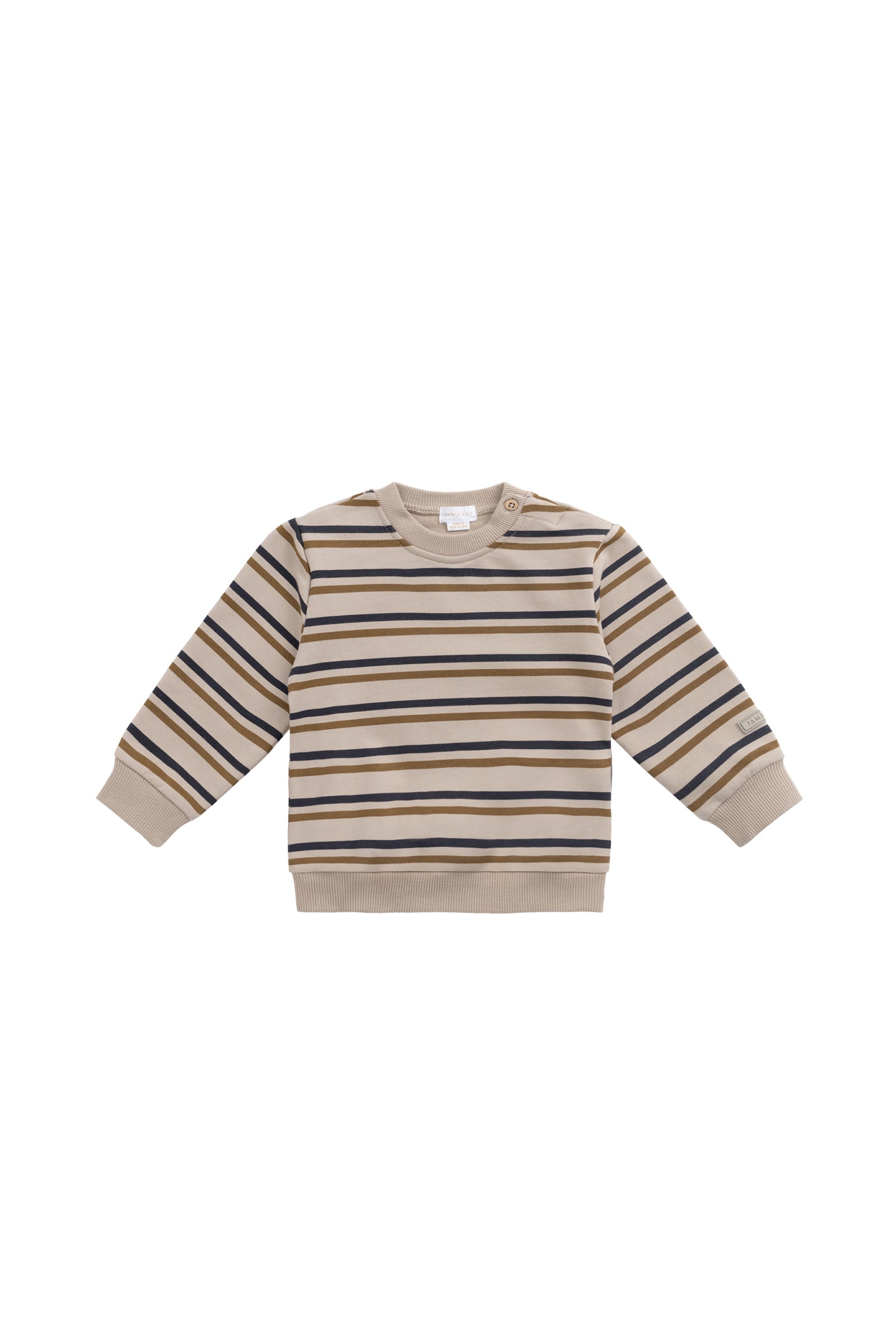 Organic Cotton Jalen Oversized Jumper - Raynor Stripe Pale Khaki-Clothing & Accessories-Jamie Kay-The Bay Room