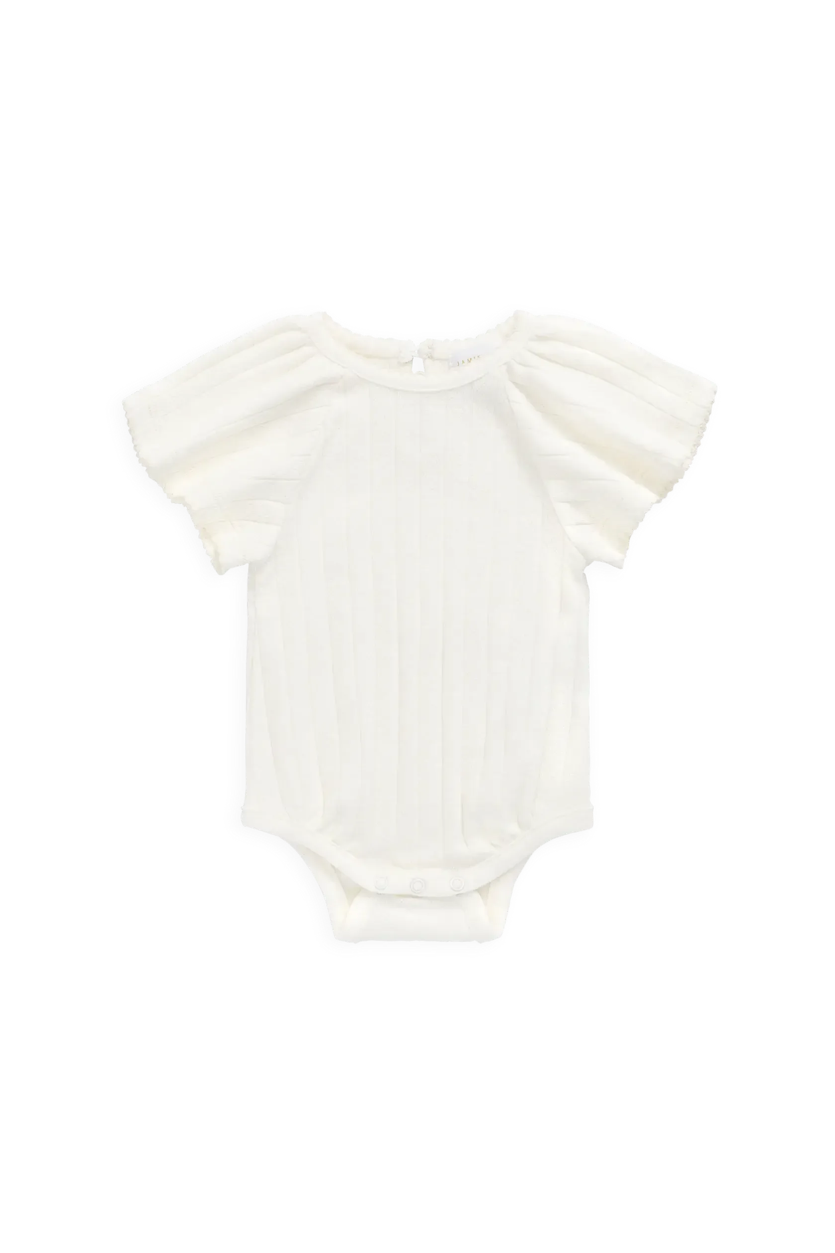 Organic Cotton Josephine Playsuit - Sweet Heart Pointelle Parchment-Clothing & Accessories-Jamie Kay-The Bay Room