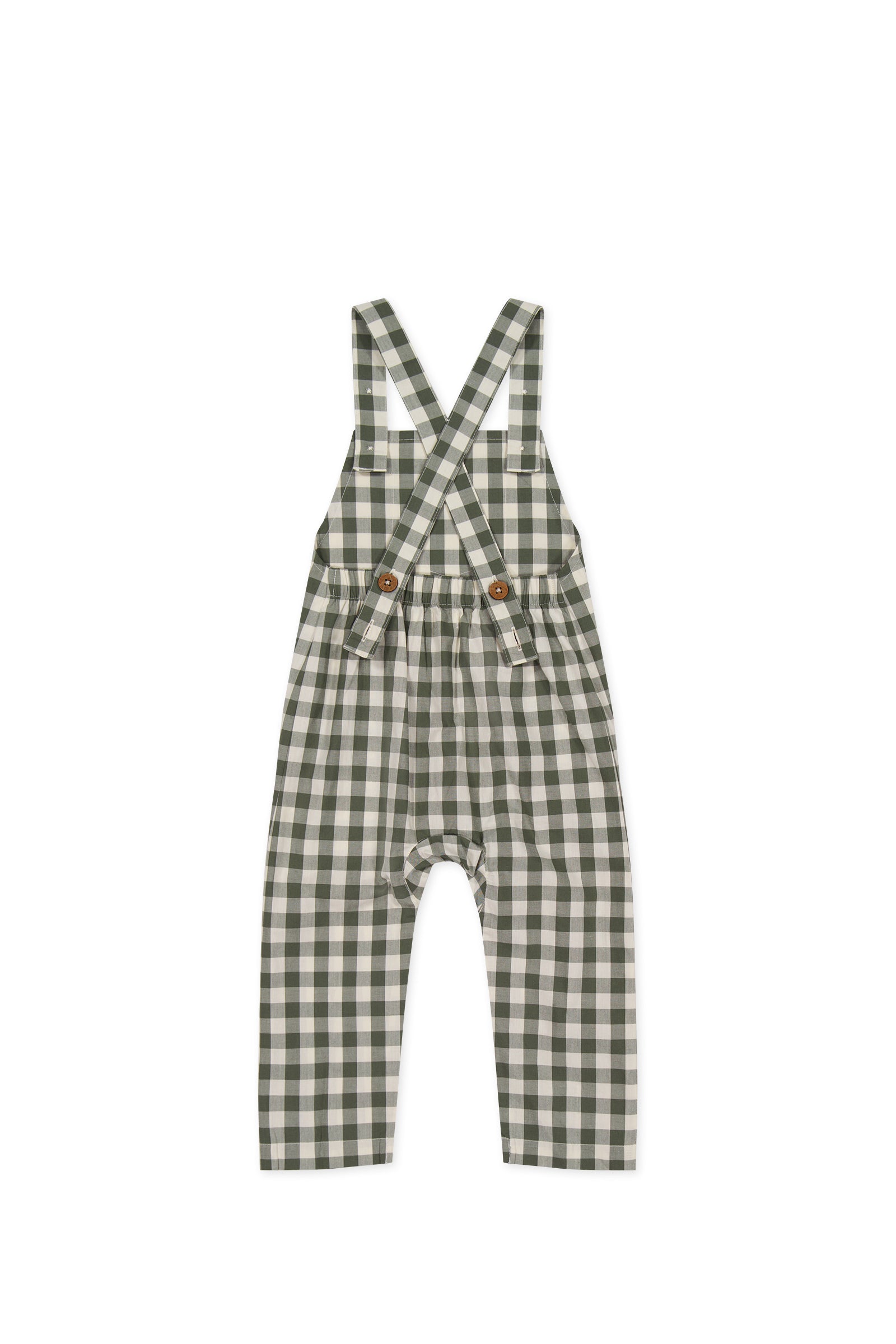 Organic Cotton Kingston Overall - Gingham Grape Leaf-Clothing & Accessories-Jamie Kay-The Bay Room