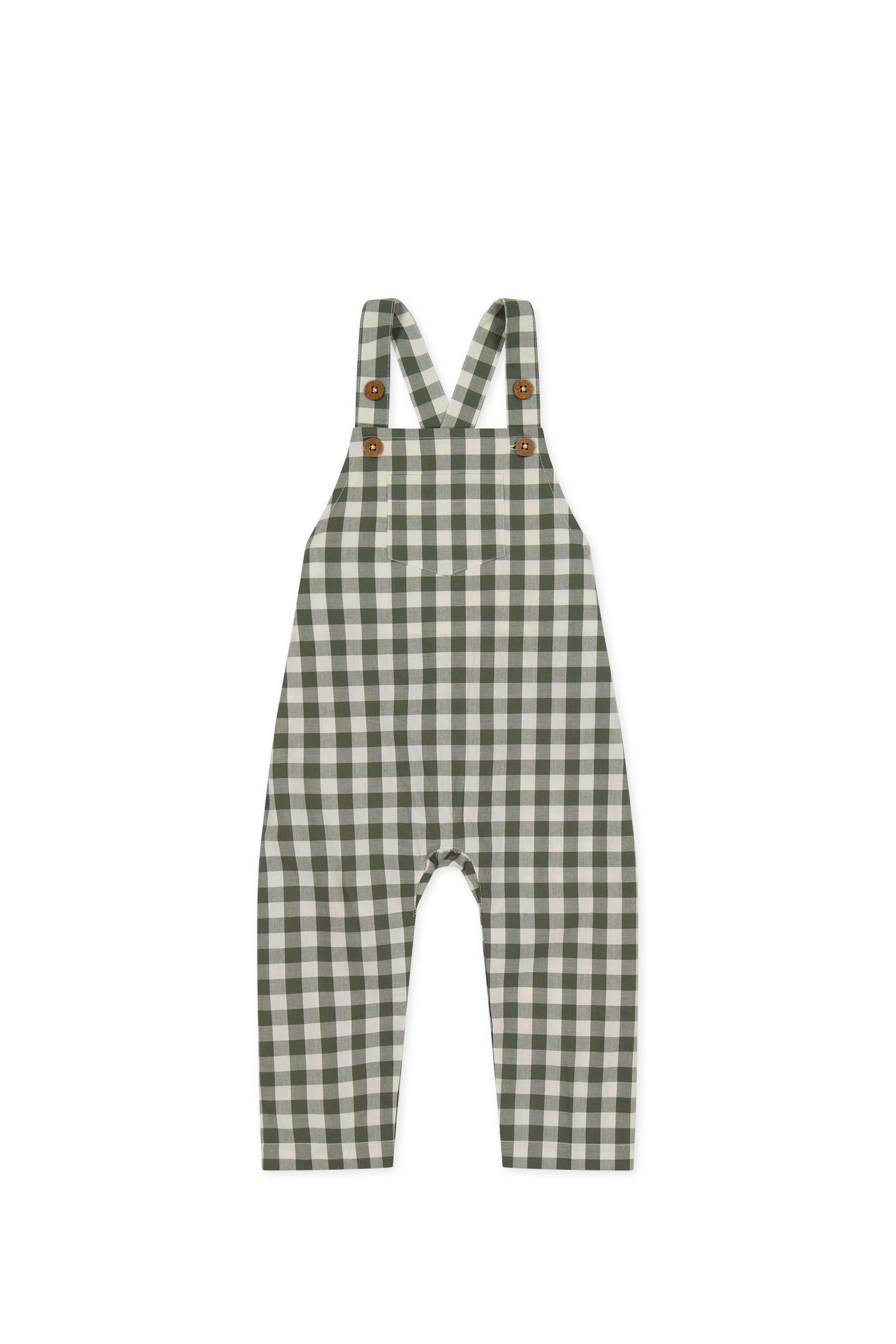 Organic Cotton Kingston Overall - Gingham Grape Leaf-Clothing & Accessories-Jamie Kay-The Bay Room