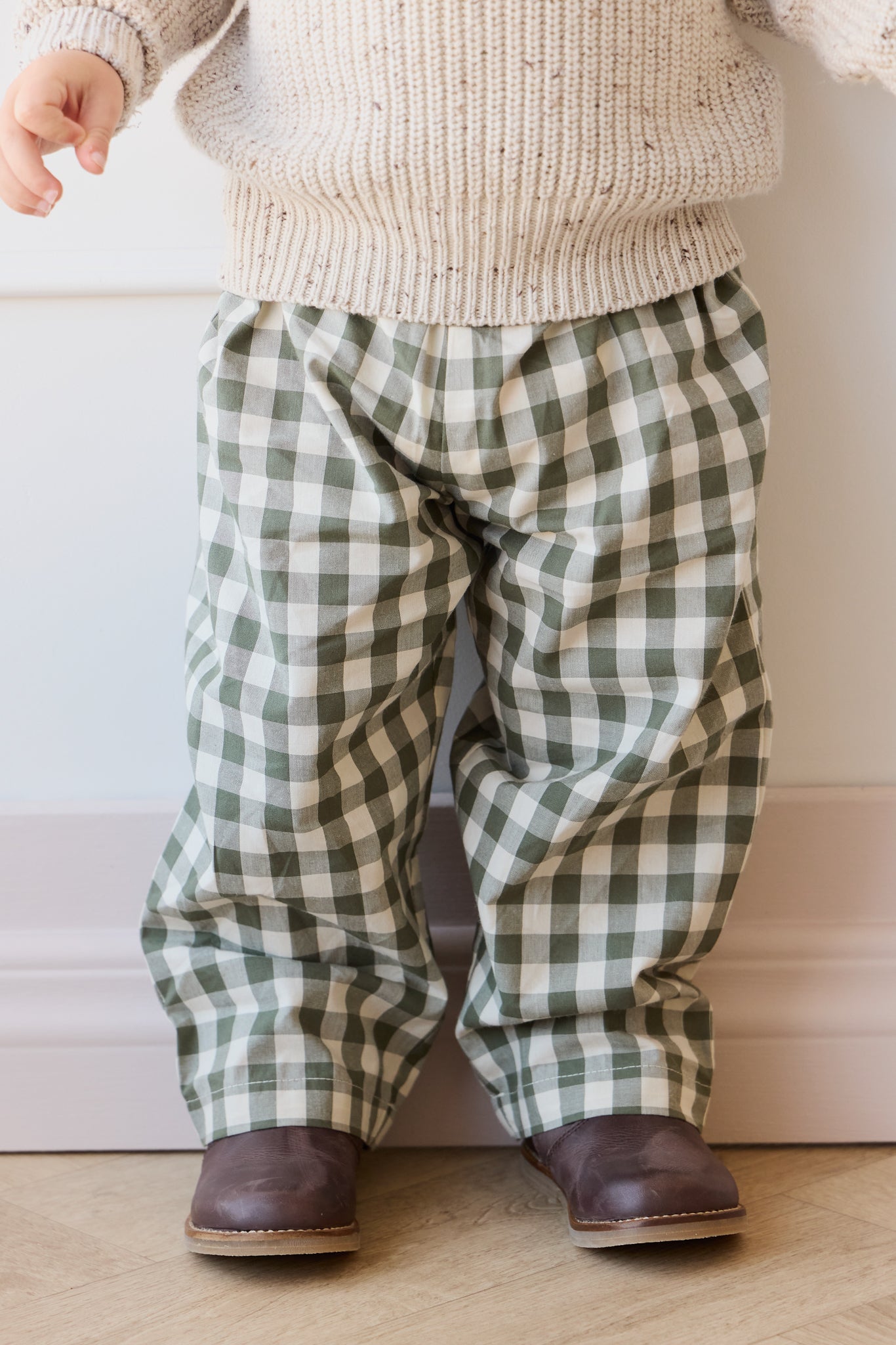 Organic Cotton Kingston Pant - Gingham Grape Leaf-Clothing & Accessories-Jamie Kay-The Bay Room