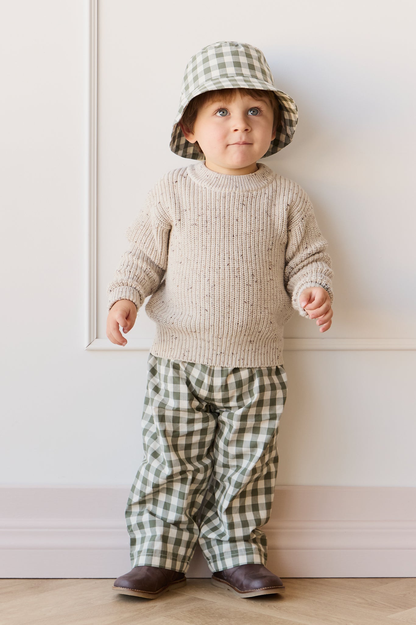 Organic Cotton Kingston Pant - Gingham Grape Leaf-Clothing & Accessories-Jamie Kay-The Bay Room