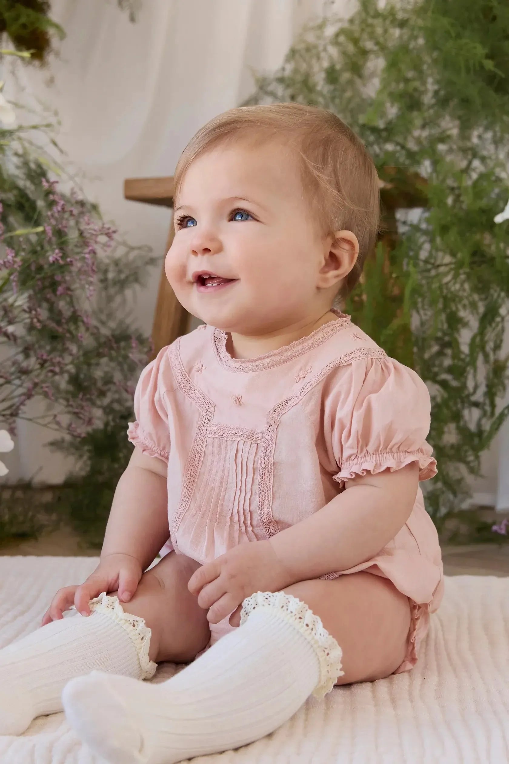 Organic Cotton Misty Playsuit - Shell Pink-Clothing & Accessories-Jamie Kay-The Bay Room