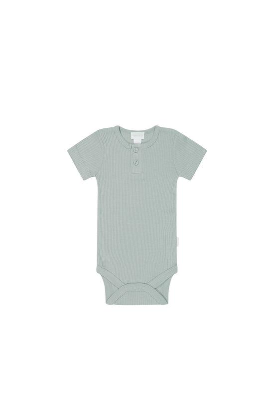 Organic Cotton Modal Darcy Rib Tee Bodysuit - Mineral-Clothing & Accessories-Jamie Kay-The Bay Room