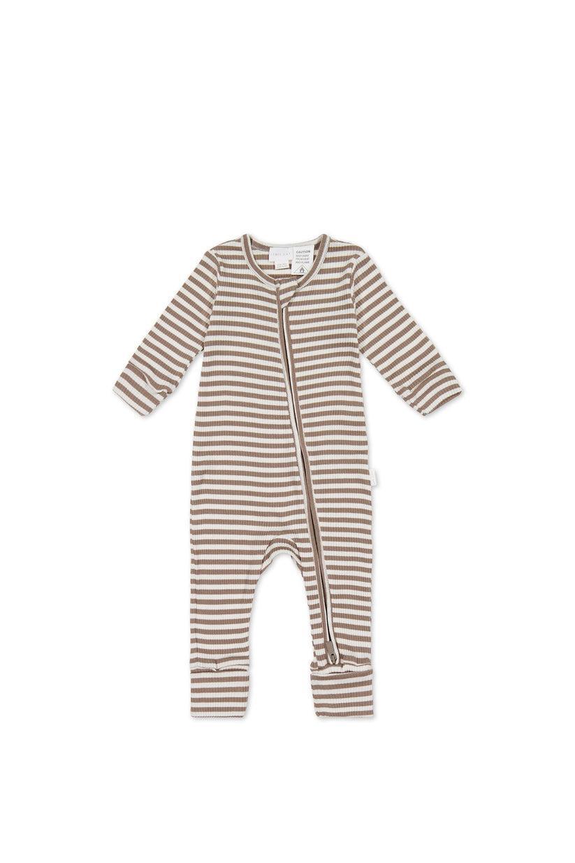 Organic Cotton Modal Gracelyn Onepiece - Narrow Stripe Tweed/Cloud-Clothing & Accessories-Jamie Kay-The Bay Room