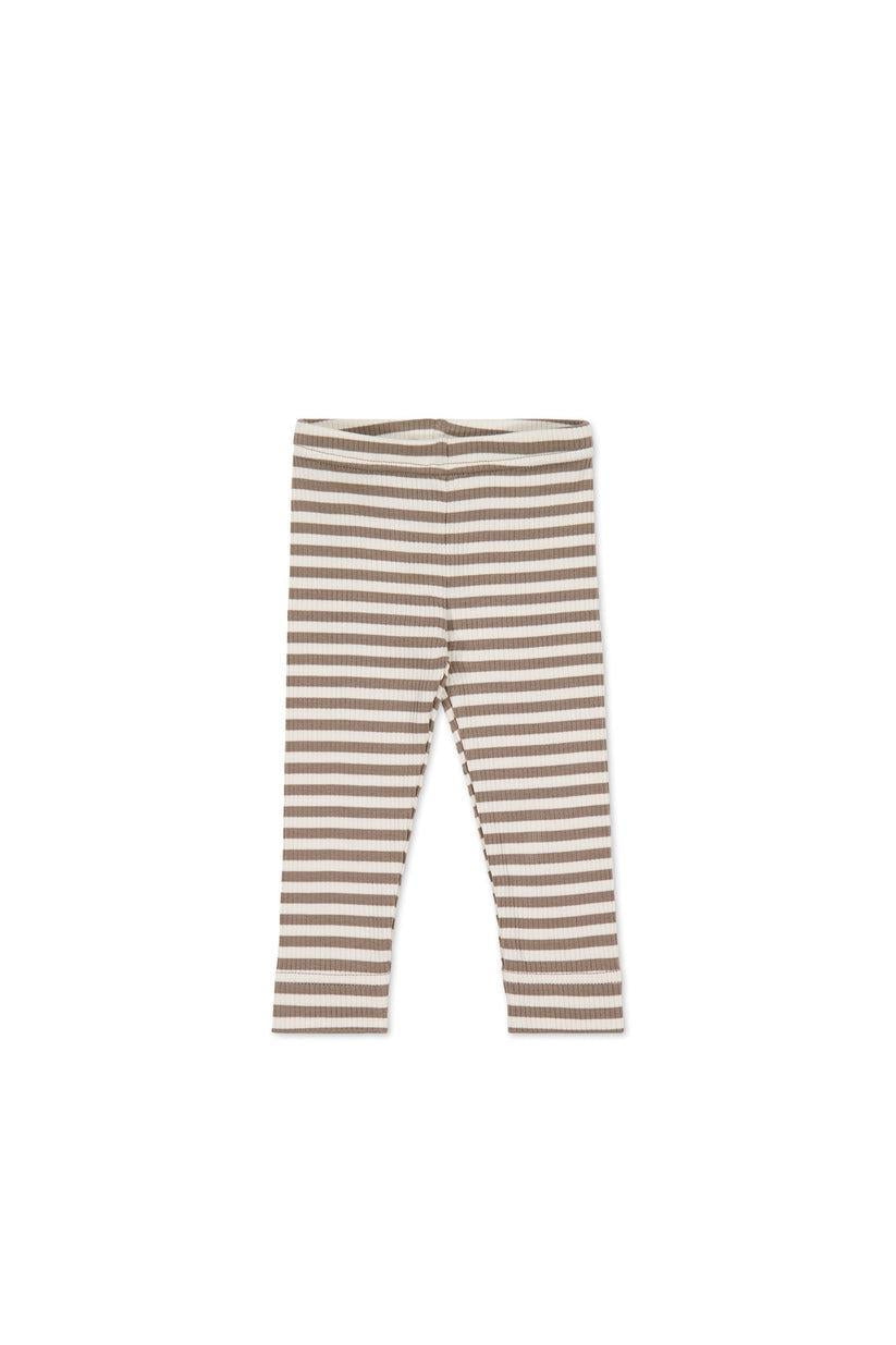 Organic Cotton Modal Legging - Narrow Stripe Tweed/Cloud-Clothing & Accessories-Jamie Kay-The Bay Room