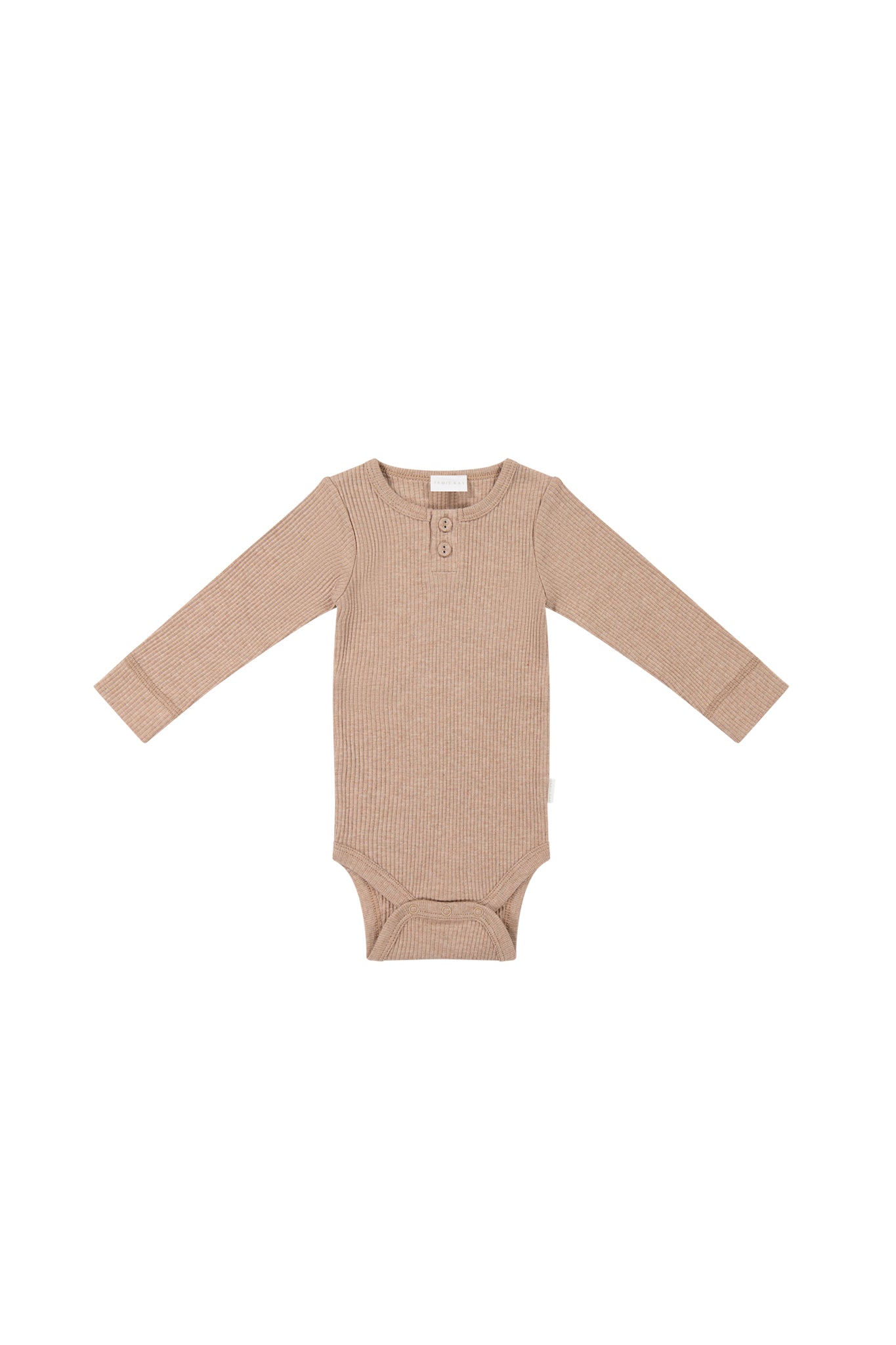 Organic Cotton Modal Long Sleeve Bodysuit - Hazelnut Marle