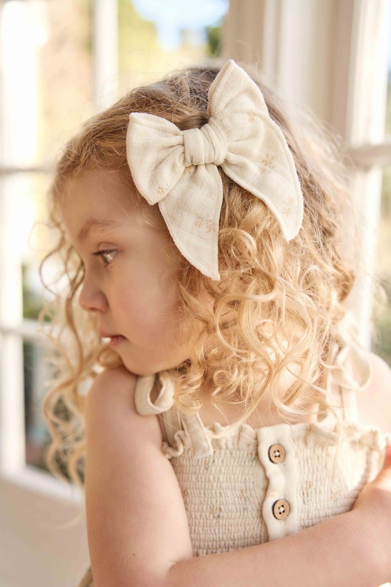 Organic Cotton Muslin Bow - Pauline Chamomile-Clothing & Accessories-Jamie Kay-The Bay Room