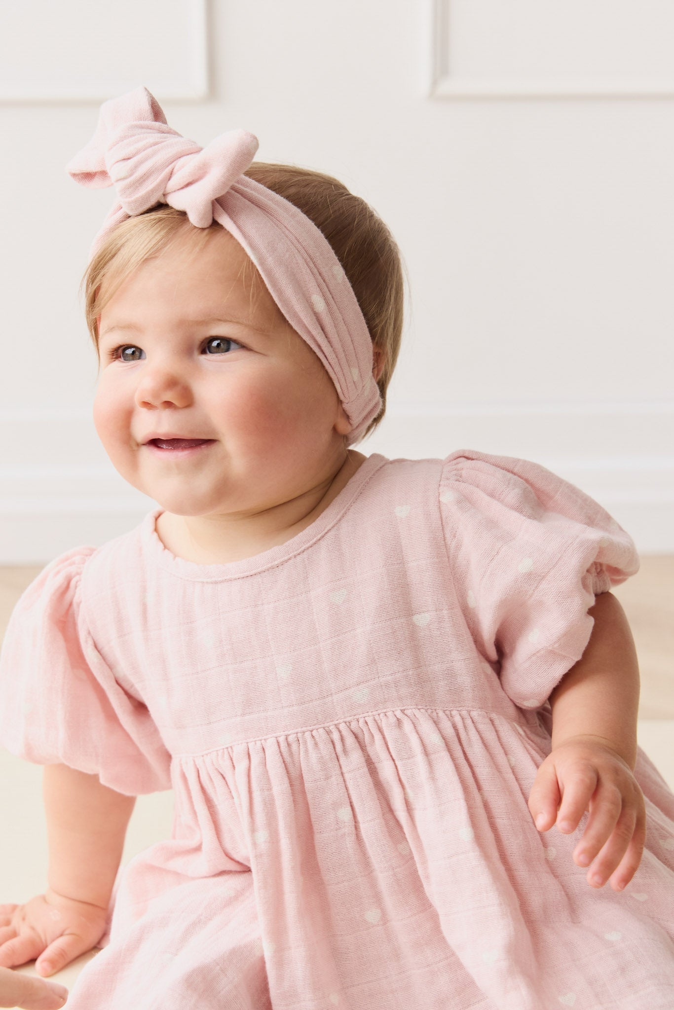 Organic Cotton Muslin Headband - Petite Old Heart Rose-Clothing & Accessories-Jamie Kay-Onesize-The Bay Room