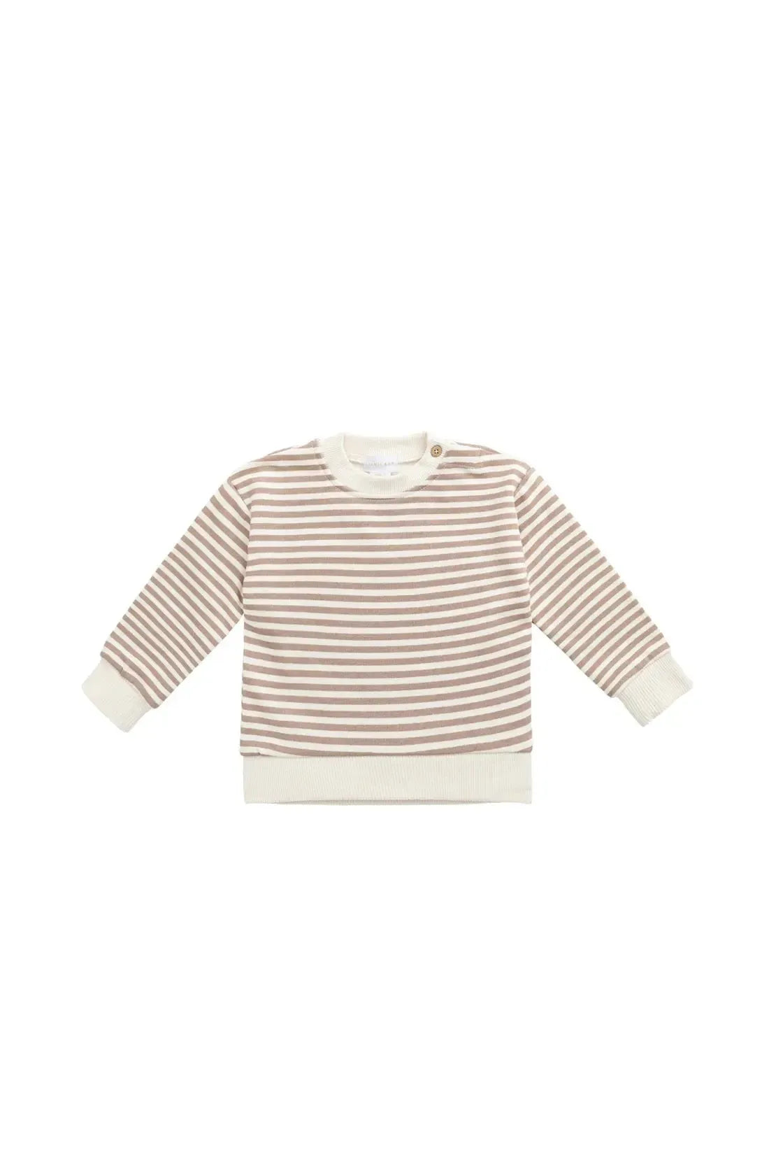 Organic Cotton Peyton Sweatshirt - Standard Stripe Carven Clay/Cloud-Clothing & Accessories-Jamie Kay-The Bay Room