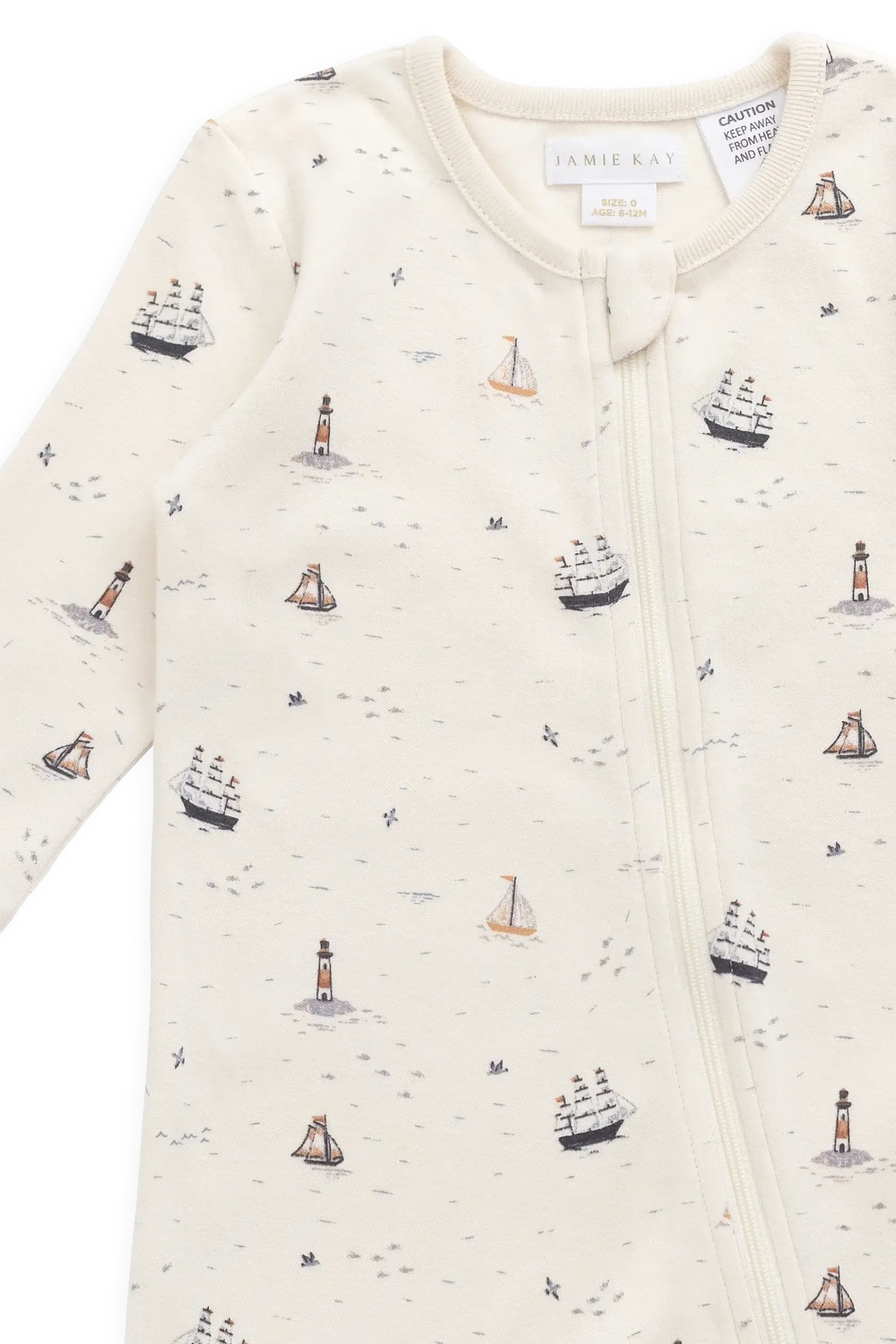 Organic Cotton Reese Zip Onepiece - Sailing Day-Clothing & Accessories-Jamie Kay-The Bay Room
