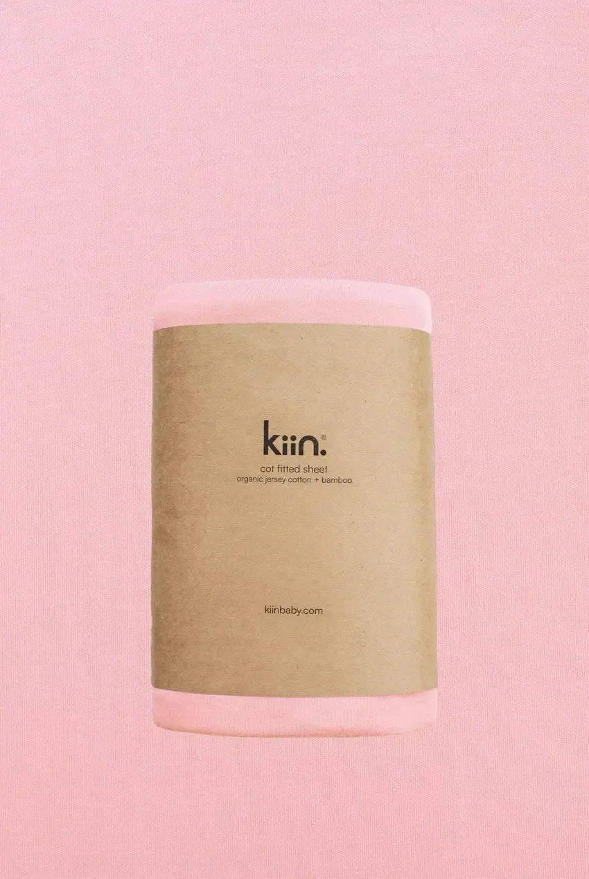 Organic Fitted Sheet - Cot - Asst Colours-Nursery & Nurture-Kiin-Peony-The Bay Room