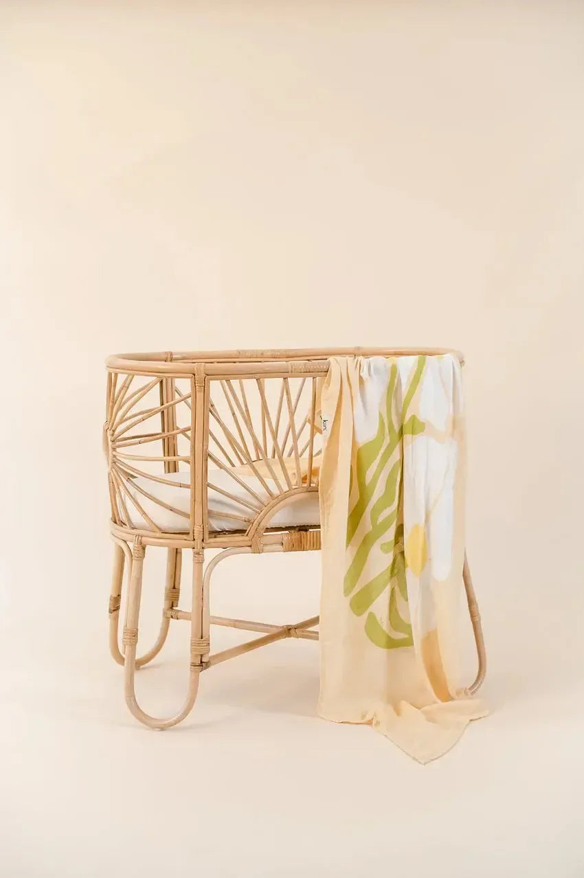 Organic Muslin Swaddle - Fleur - Warm Oat-Nursery & Nurture-Kiin-The Bay Room