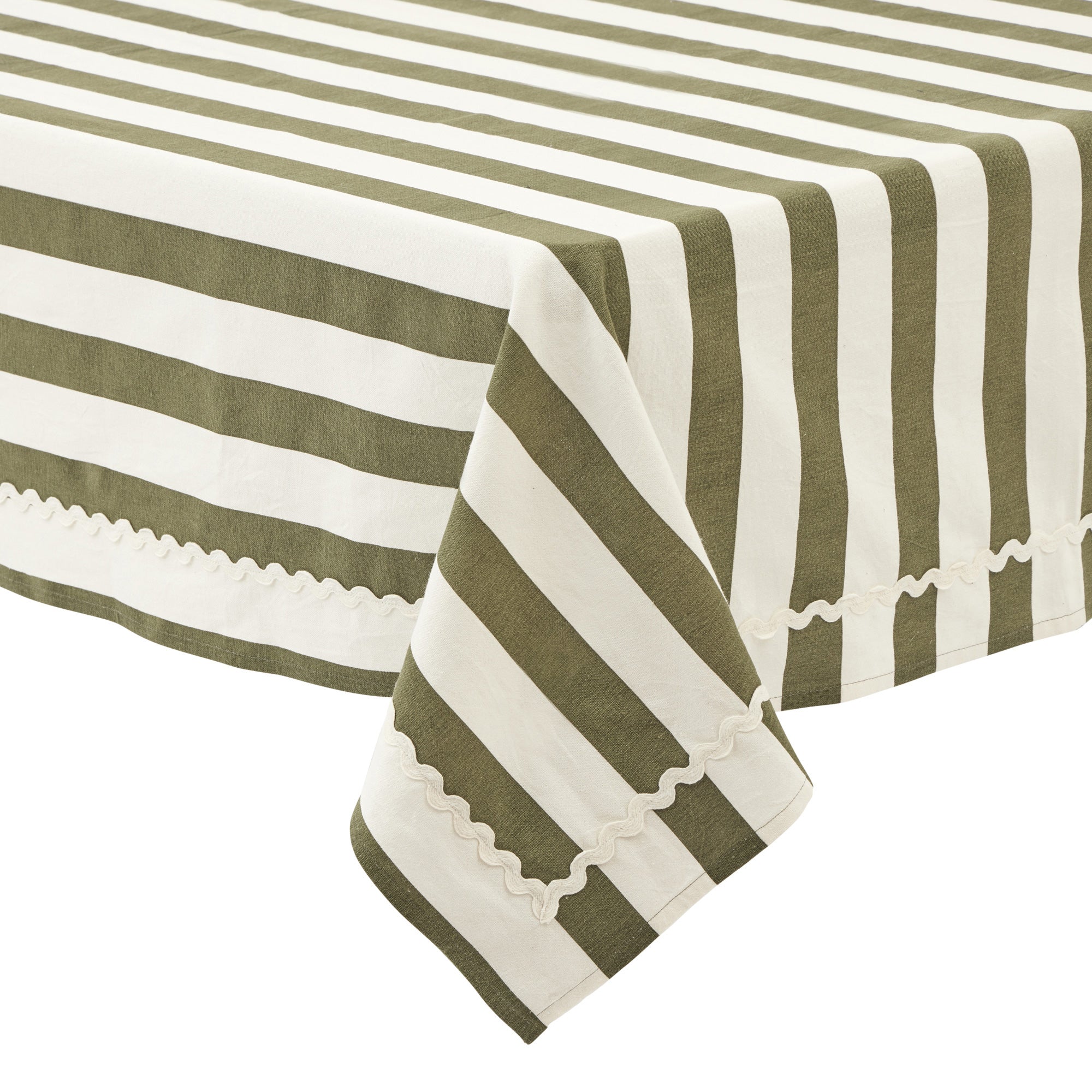 Orla Cotton Tablecloth 150x250cm Olive-Soft Furnishings-Coast To Coast Home-The Bay Room