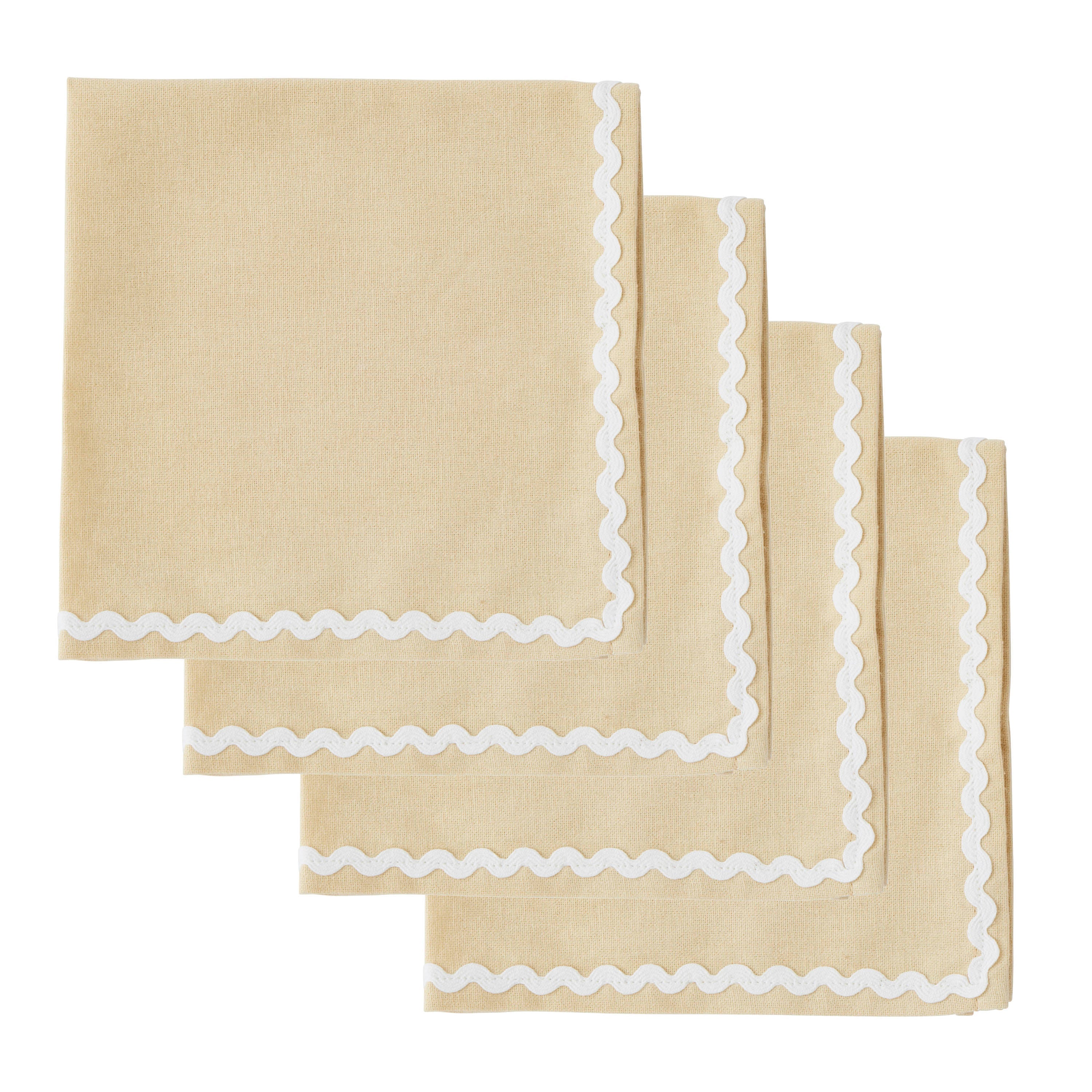 Orla Set 4 Cotton Napkins Butter/Ivory-Dining & Entertaining-Coast To Coast Home-The Bay Room