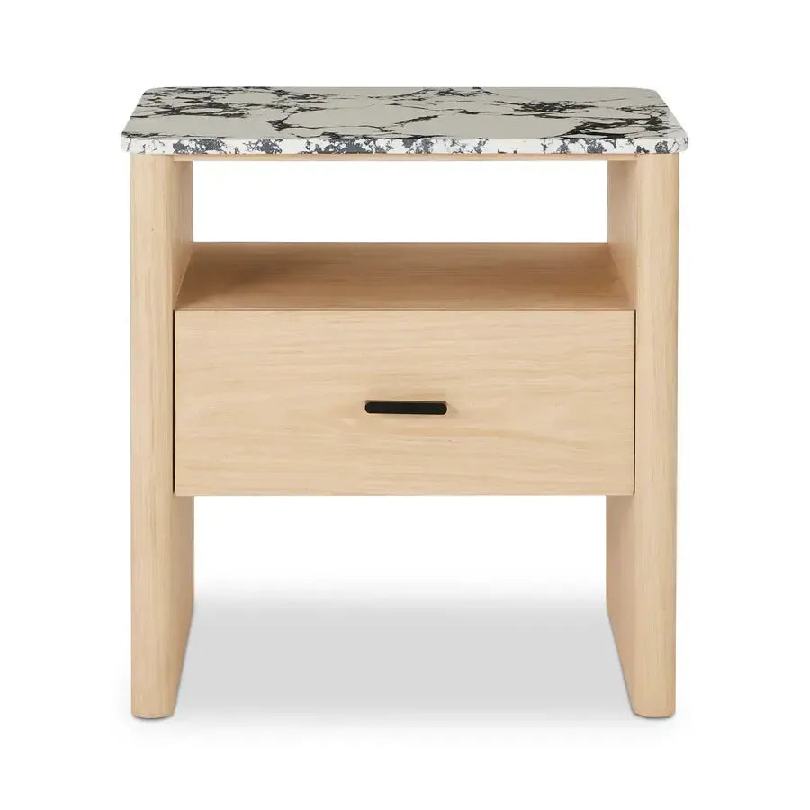 Oscar Black/White Oak Bedside Table 55x38x56cm-Furniture-Madras Link-The Bay Room