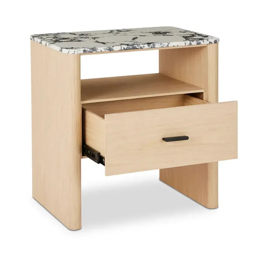 Oscar Black/White Oak Bedside Table 55x38x56cm-Furniture-Madras Link-The Bay Room