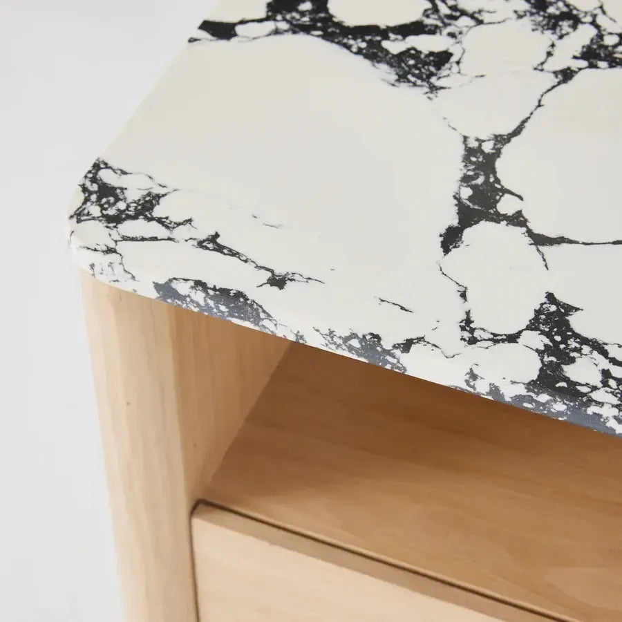 Oscar Black/White Oak Bedside Table 55x38x56cm-Furniture-Madras Link-The Bay Room