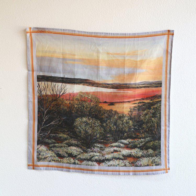 Outback Glow Linen Tea Towel 60cm x 60cm-Soft Furnishings-Ella Boylan Art-The Bay Room