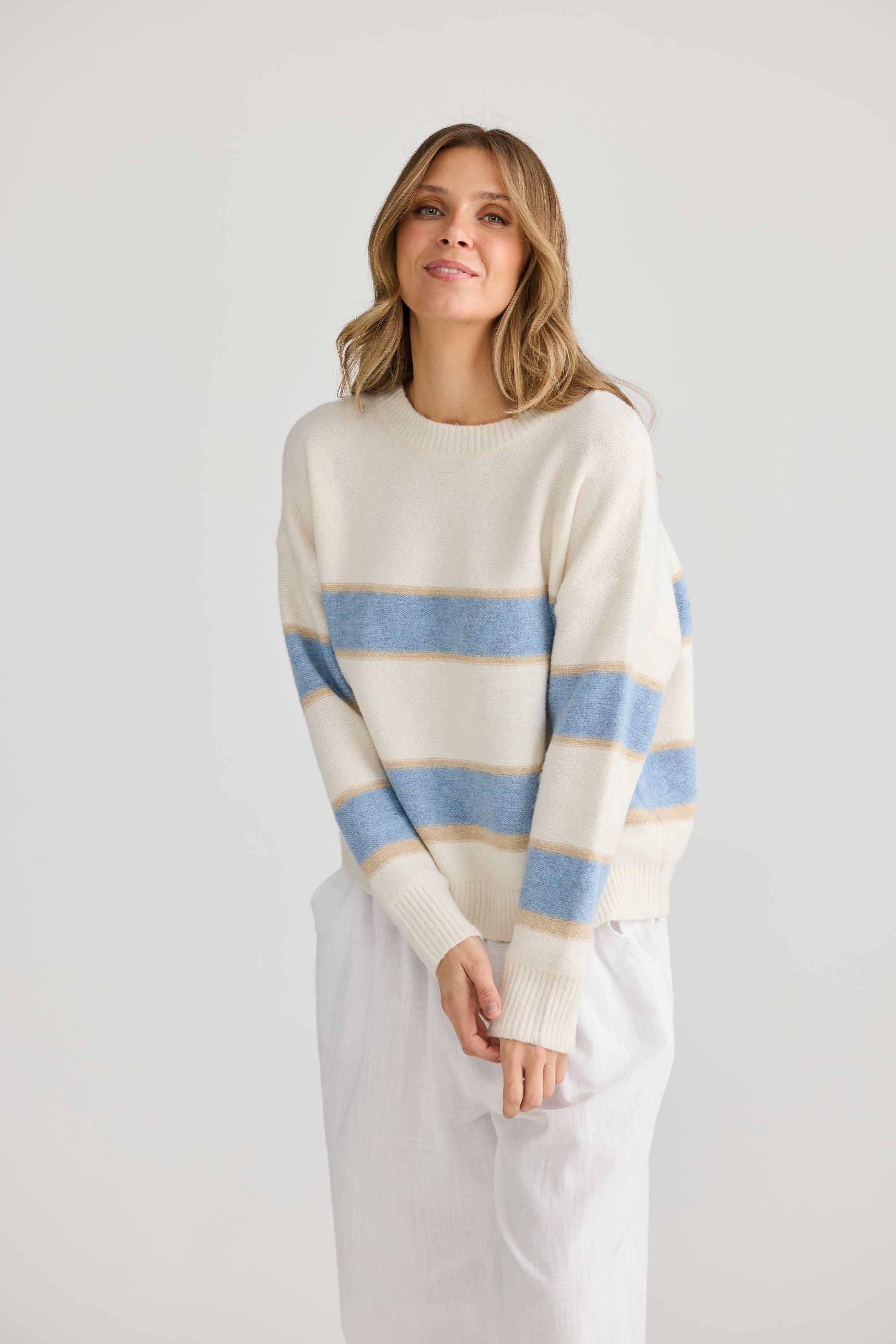 Overboard Knit - Lake Stripe-Knitwear & Jumpers-Holiday-The Bay Room