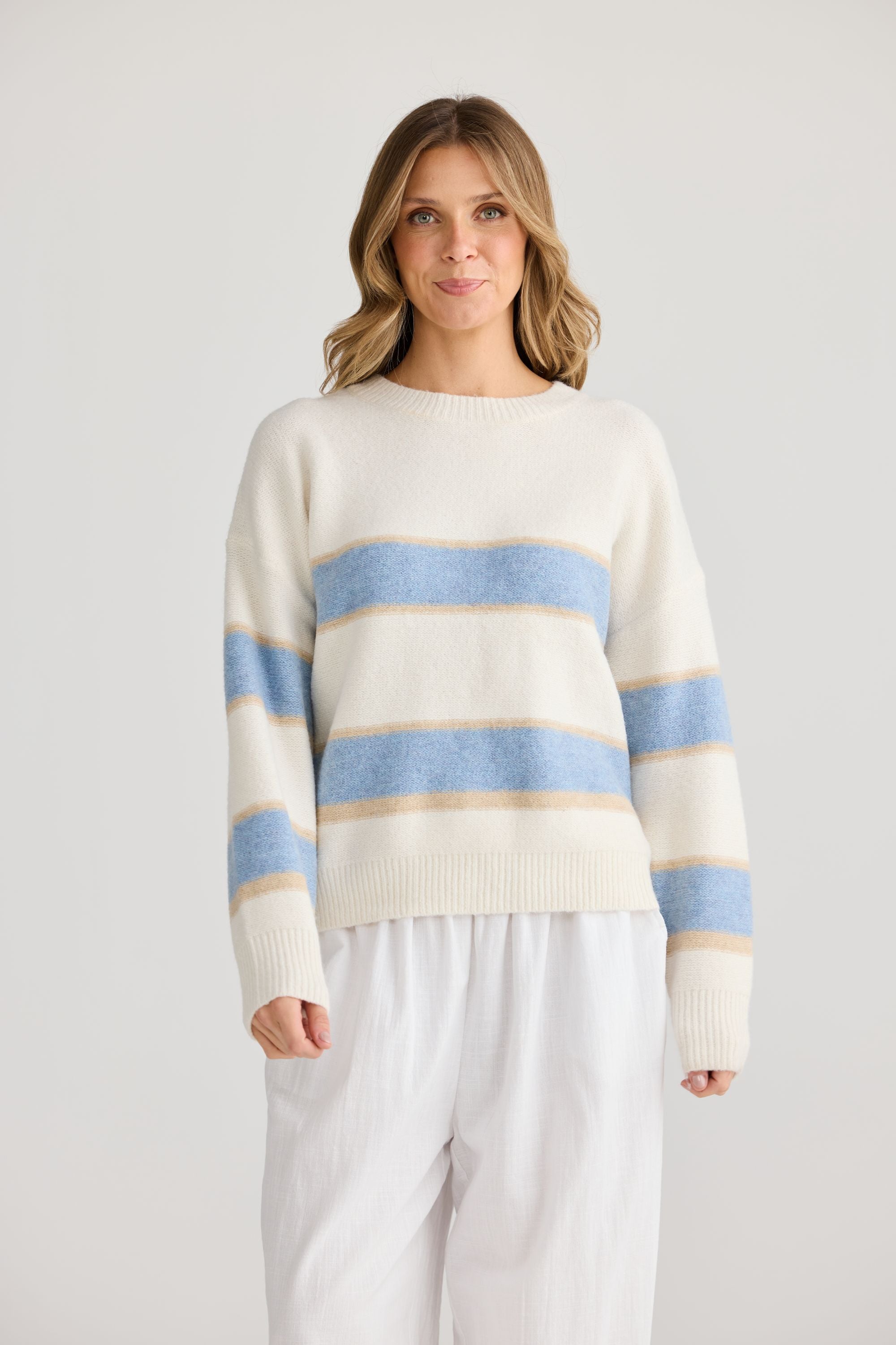 Overboard Knit - Lake Stripe-Knitwear & Jumpers-Holiday-The Bay Room