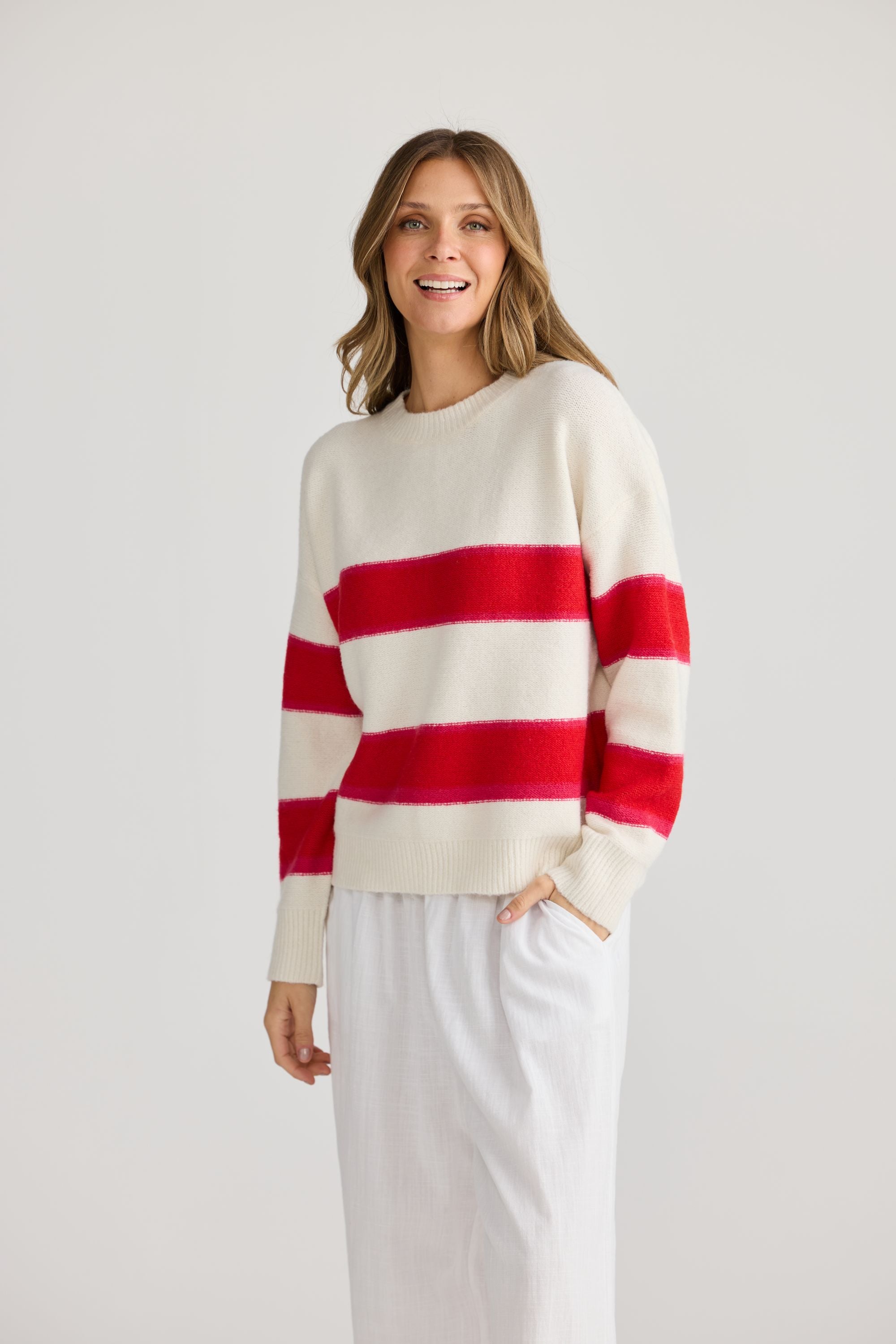 Overboard Knit - Red Stripe-Knitwear & Jumpers-Holiday-The Bay Room