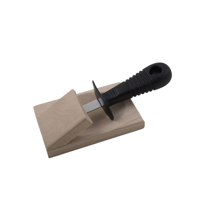 Oyster Knife with Wood Block Black-Kitchenware-Andre Verdier-The Bay Room