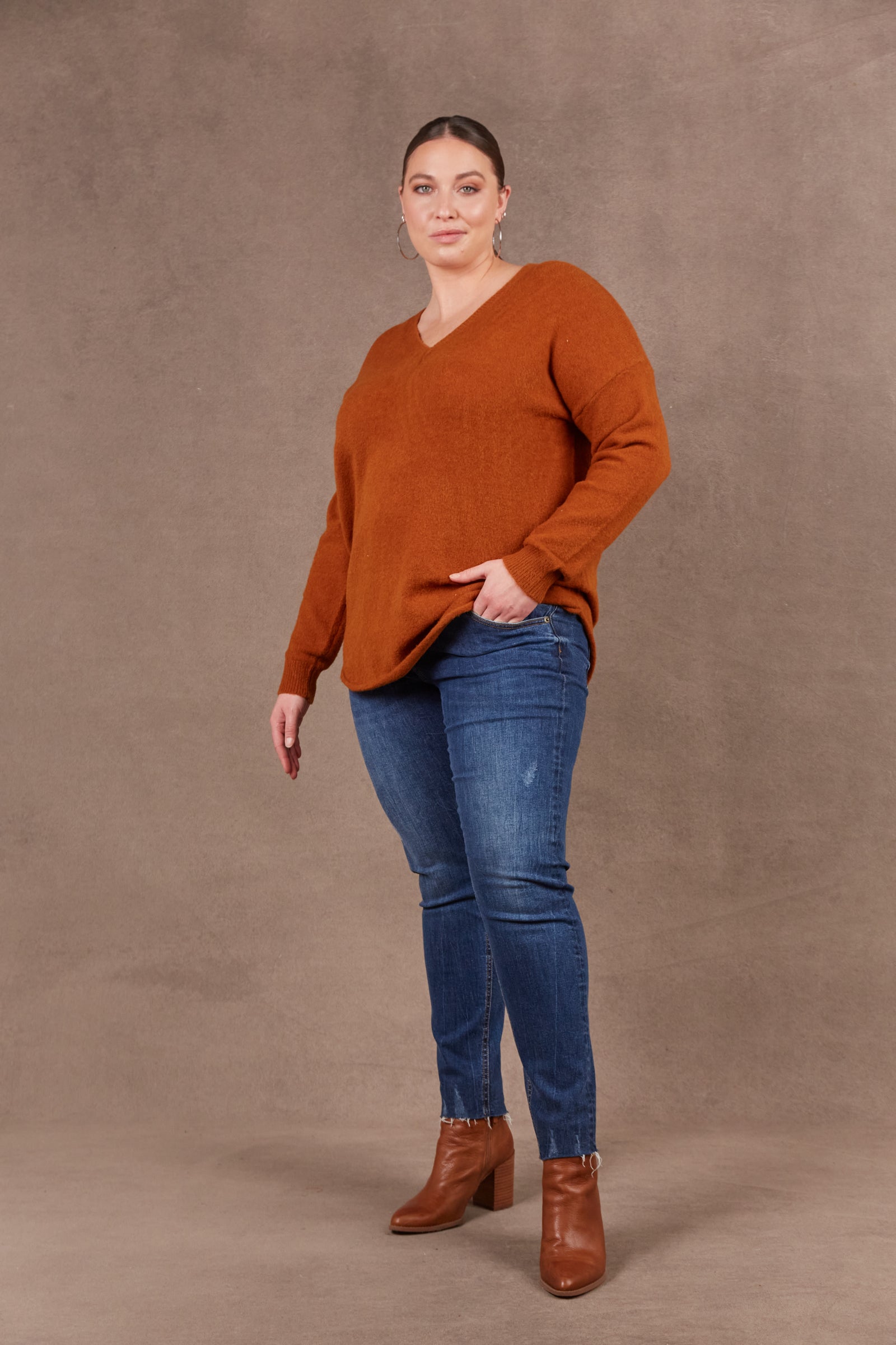 Paarl Knit - Ochre-Knitwear & Jumpers-Eb & Ive-The Bay Room