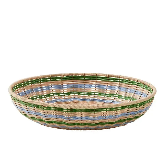 Padua PP Woven Tray 38x8cm Nat/Sky/Green-Decor Items-Coast To Coast Home-The Bay Room
