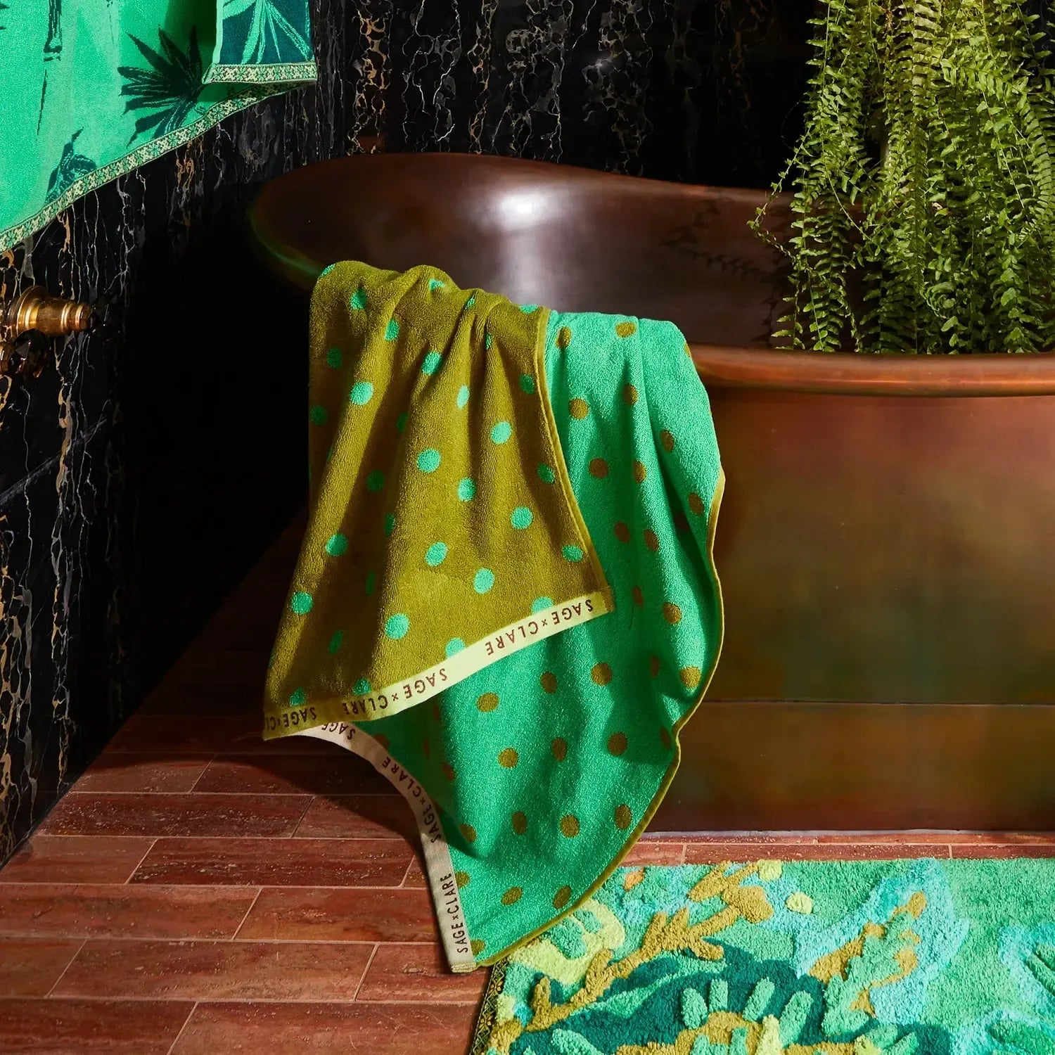 Paige Bath Sheet - Juniper-Soft Furnishings-Sage & Clare-The Bay Room