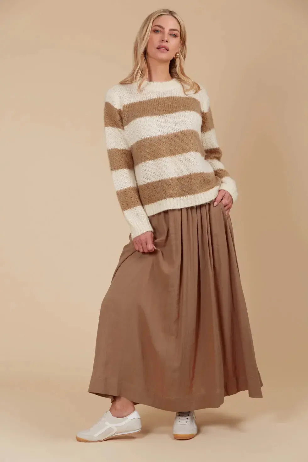 Pallas Stripe Jumper - Toffee-Knitwear & Jumpers-Isle Of Mine-The Bay Room