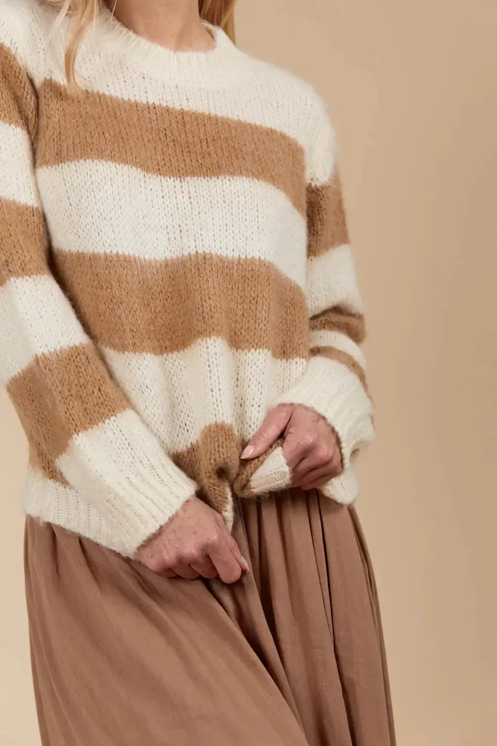 Pallas Stripe Jumper - Toffee-Knitwear & Jumpers-Isle Of Mine-The Bay Room