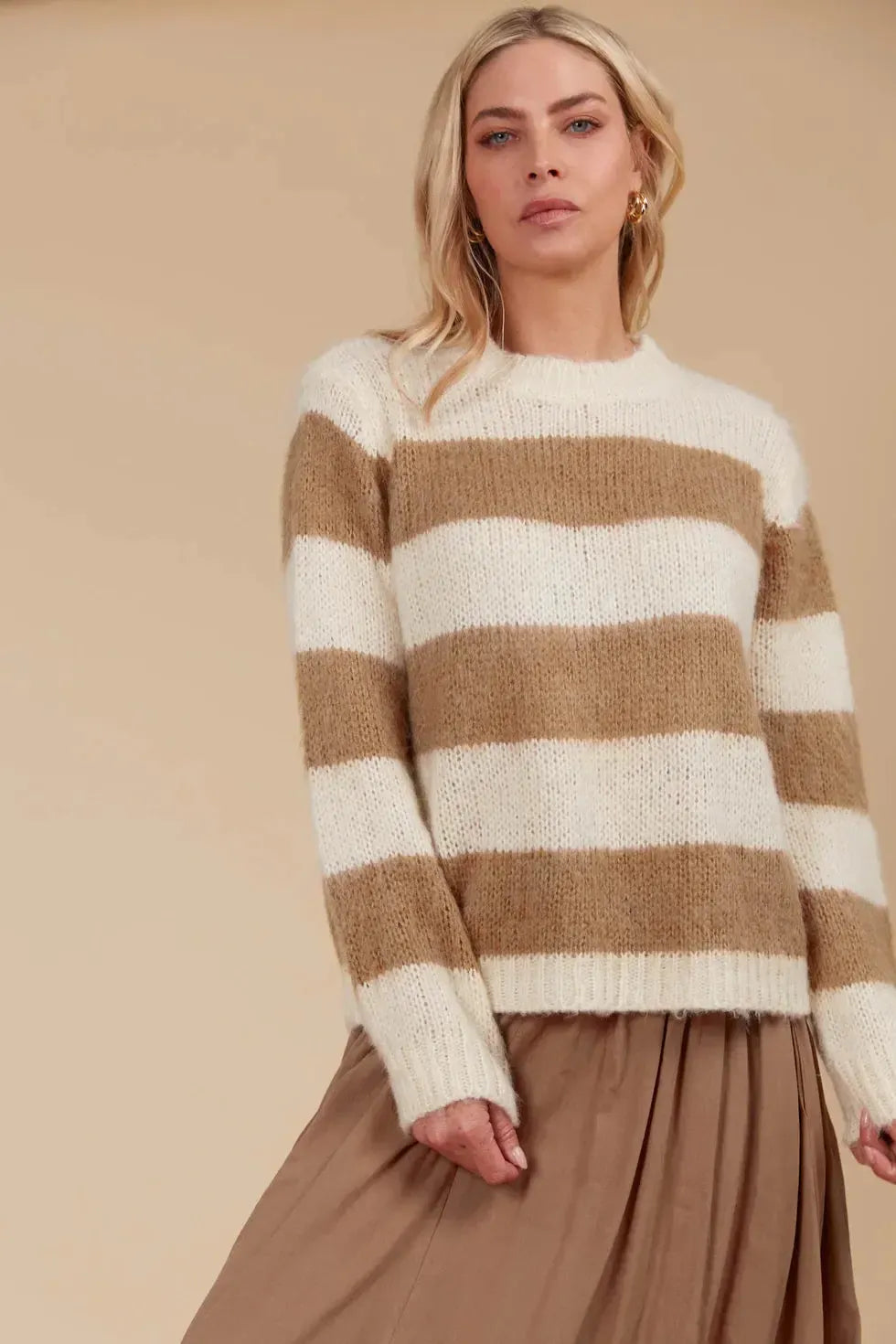 Pallas Stripe Jumper - Toffee-Knitwear & Jumpers-Isle Of Mine-The Bay Room