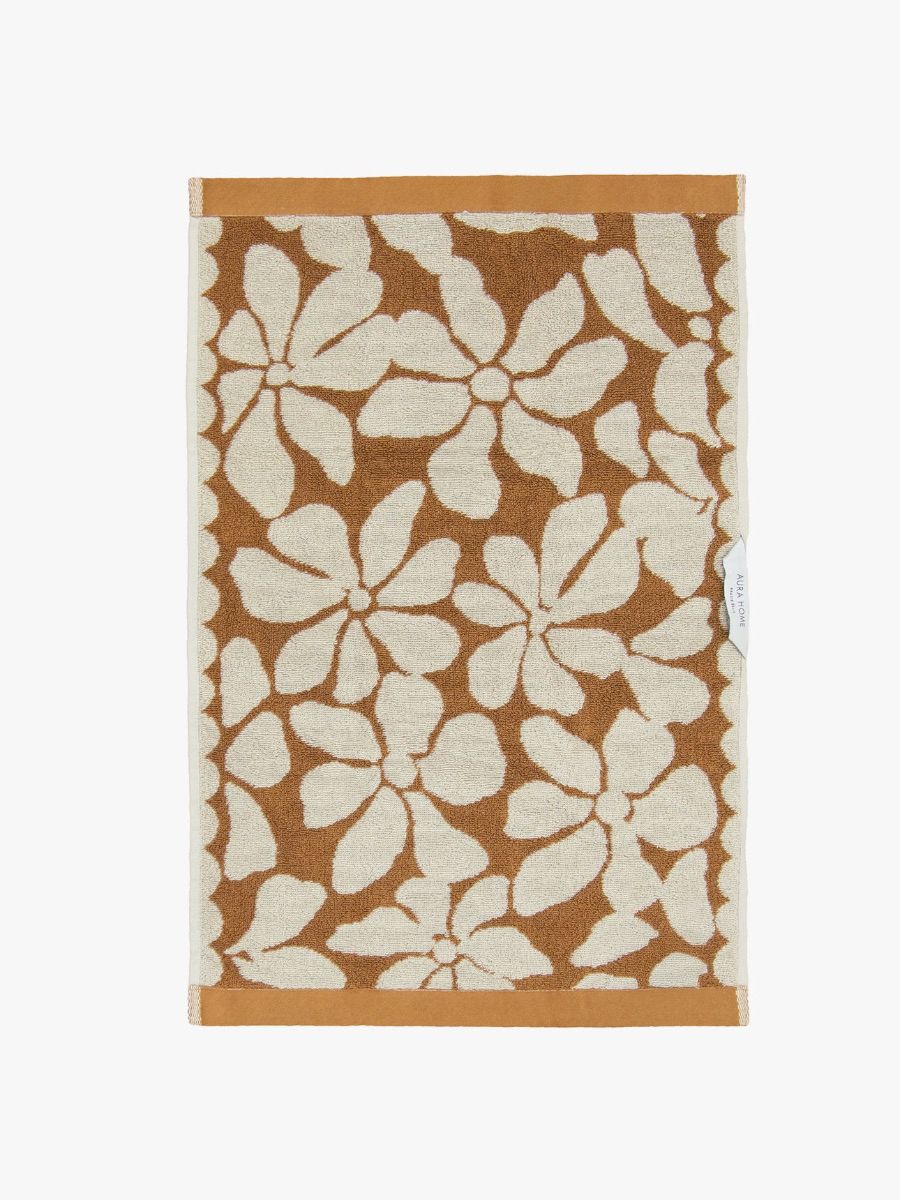 Palma Petal Australian Cotton Hand Towel in Bronze/Sand-Soft Furnishings-Aura Home-The Bay Room