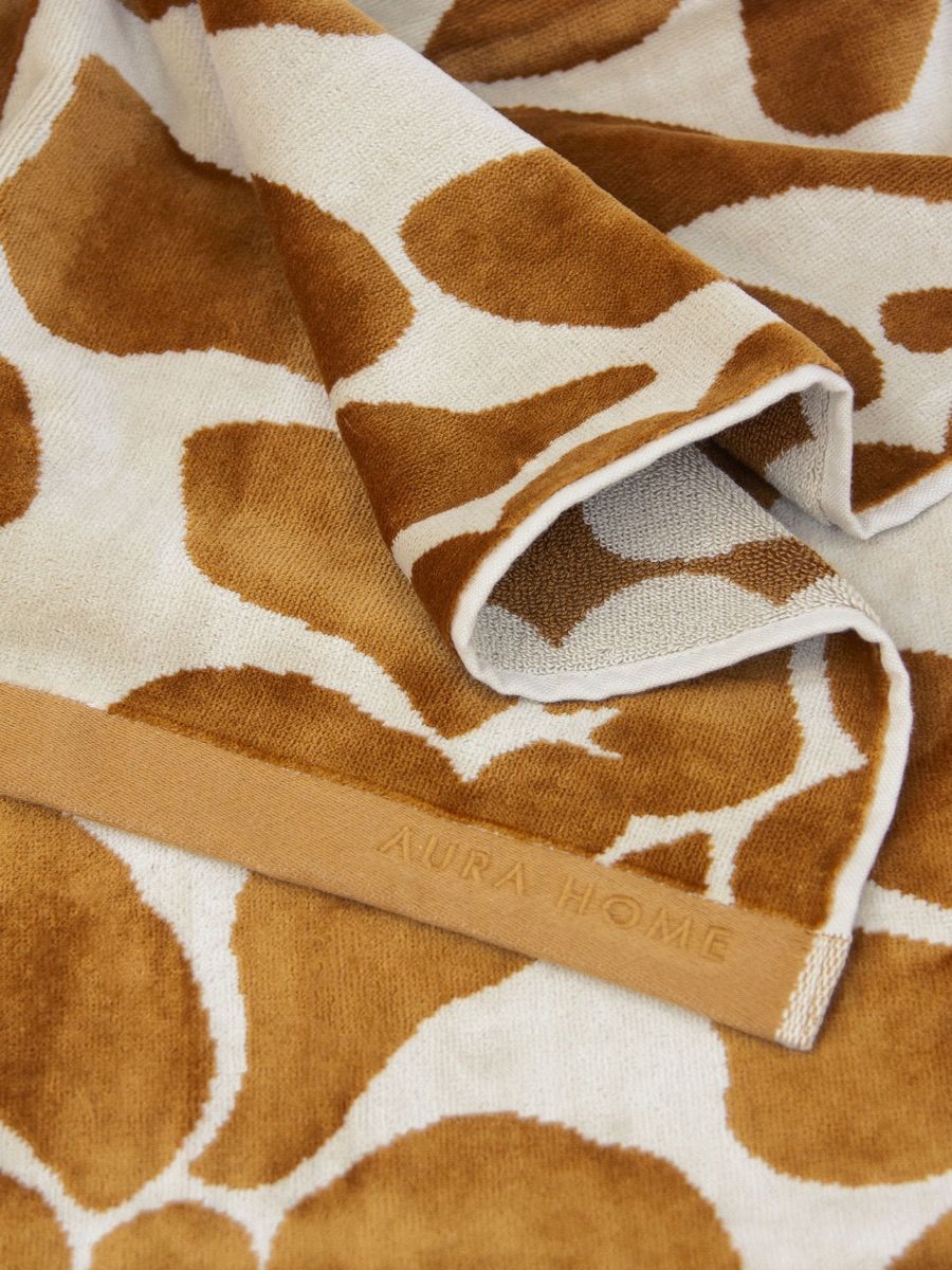 Palma Petal Australian Cotton Hand Towel in Bronze/Sand-Soft Furnishings-Aura Home-The Bay Room