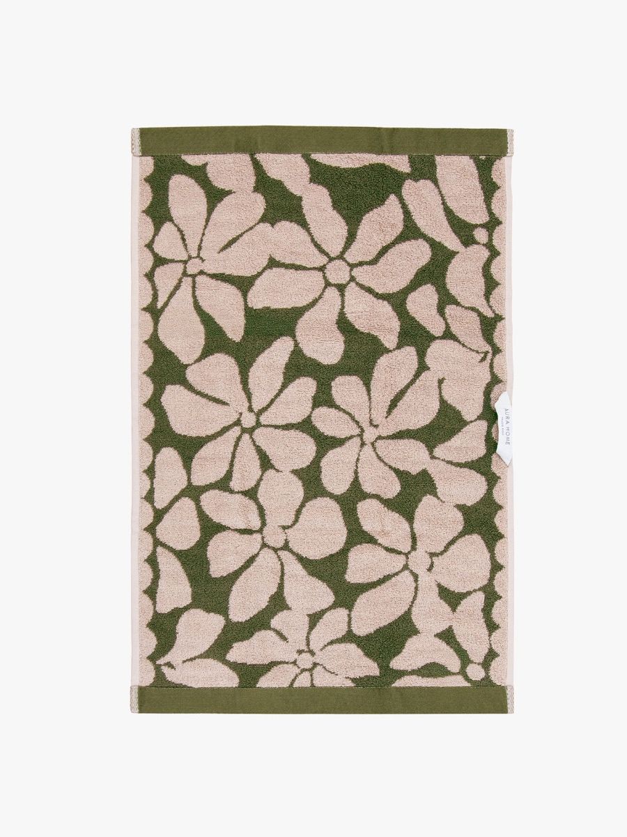 Palma Petal Australian Cotton Hand Towel in Caper/Shell-Soft Furnishings-Aura Home-The Bay Room