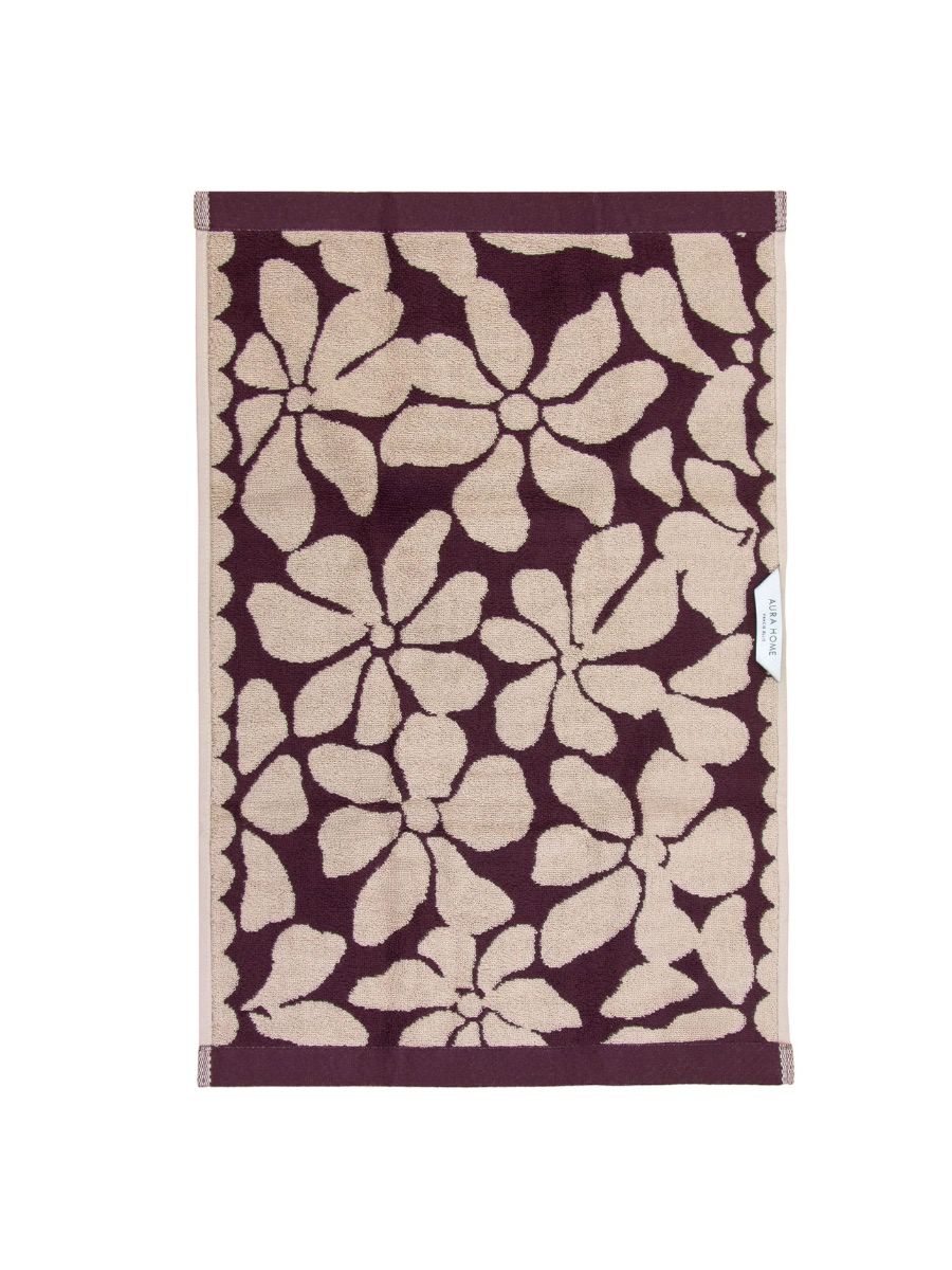 Palma Petal Australian Cotton Hand Towel in Mulberry/Shell-Soft Furnishings-Aura Home-The Bay Room