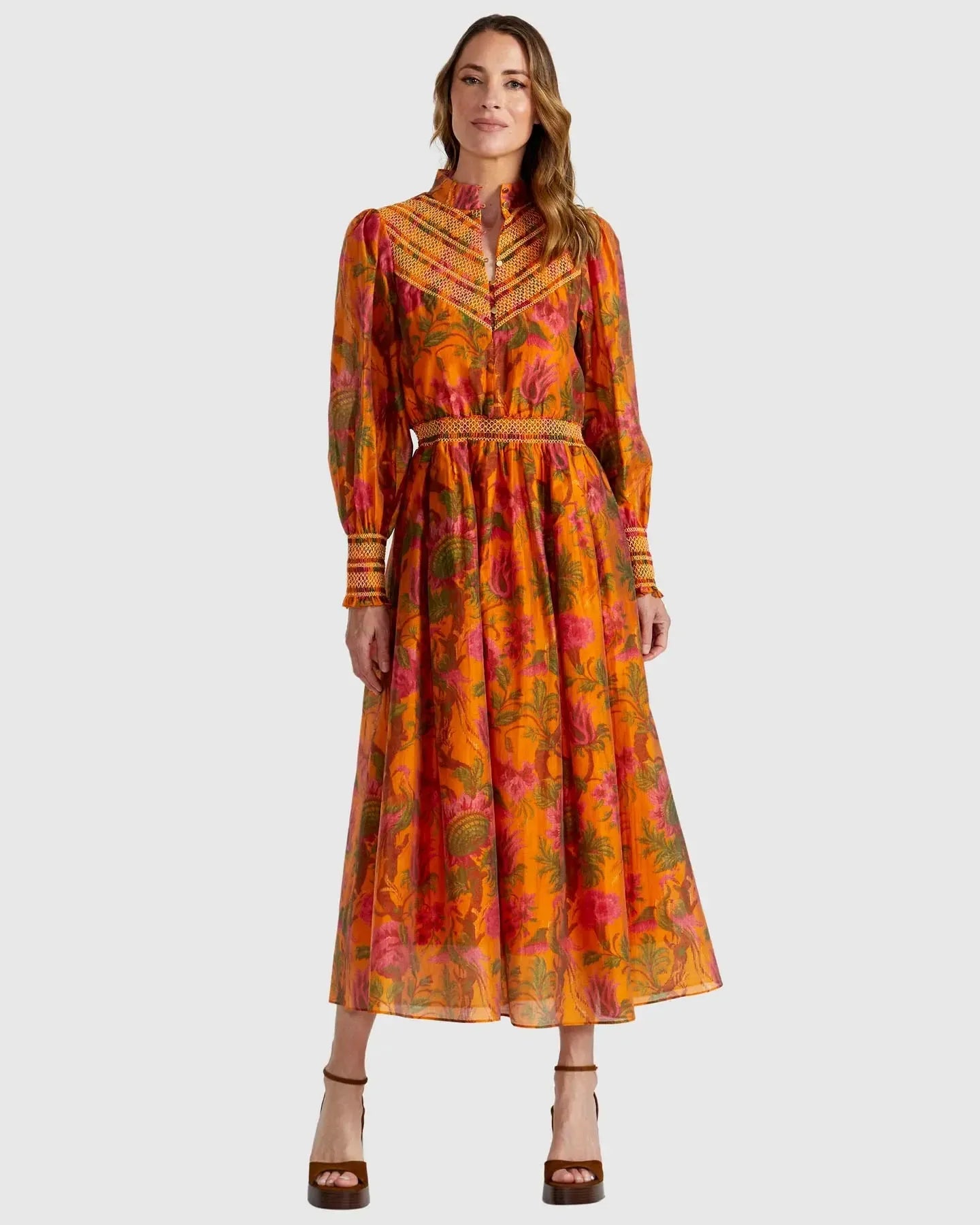 Panama Dress - Orange Floral-Dresses-Fate + Becker-The Bay Room