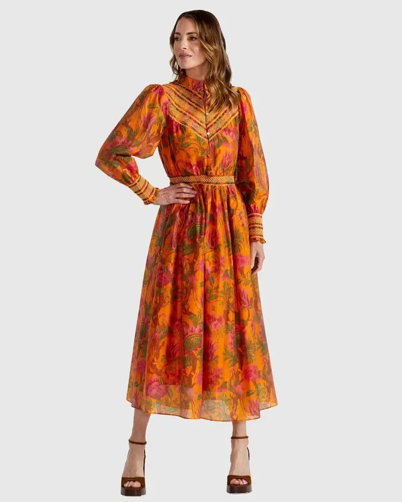 Panama Dress - Orange Floral-Dresses-Fate + Becker-The Bay Room