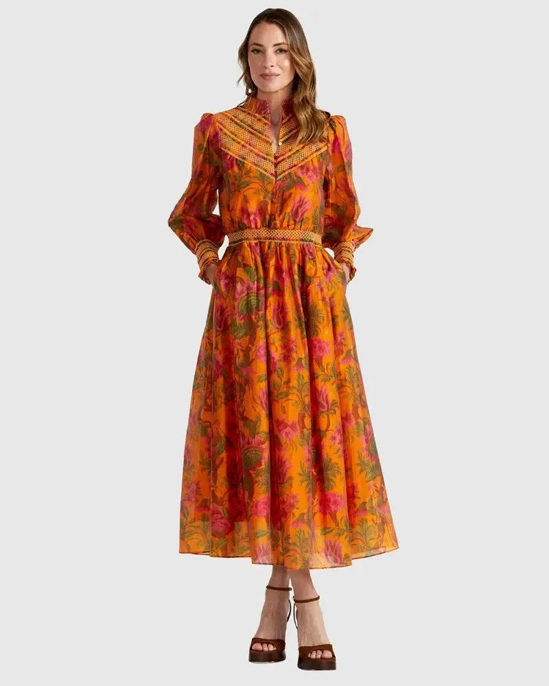 Panama Dress - Orange Floral-Dresses-Fate + Becker-The Bay Room