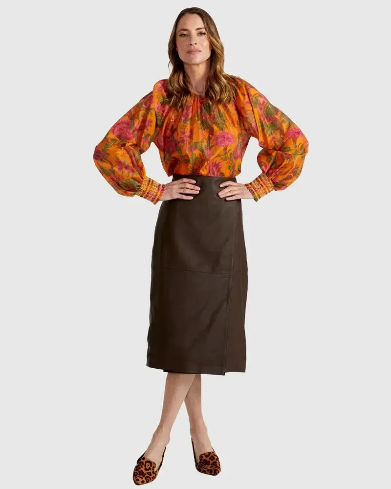 Panama Top - Orange Floral-Tops-Fate + Becker-The Bay Room