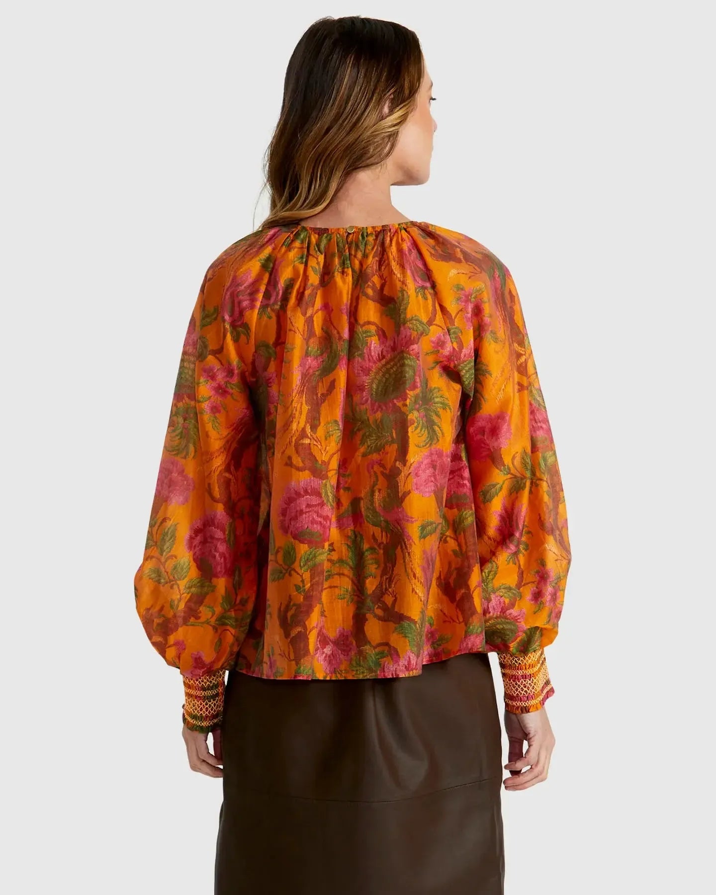Panama Top - Orange Floral-Tops-Fate + Becker-The Bay Room