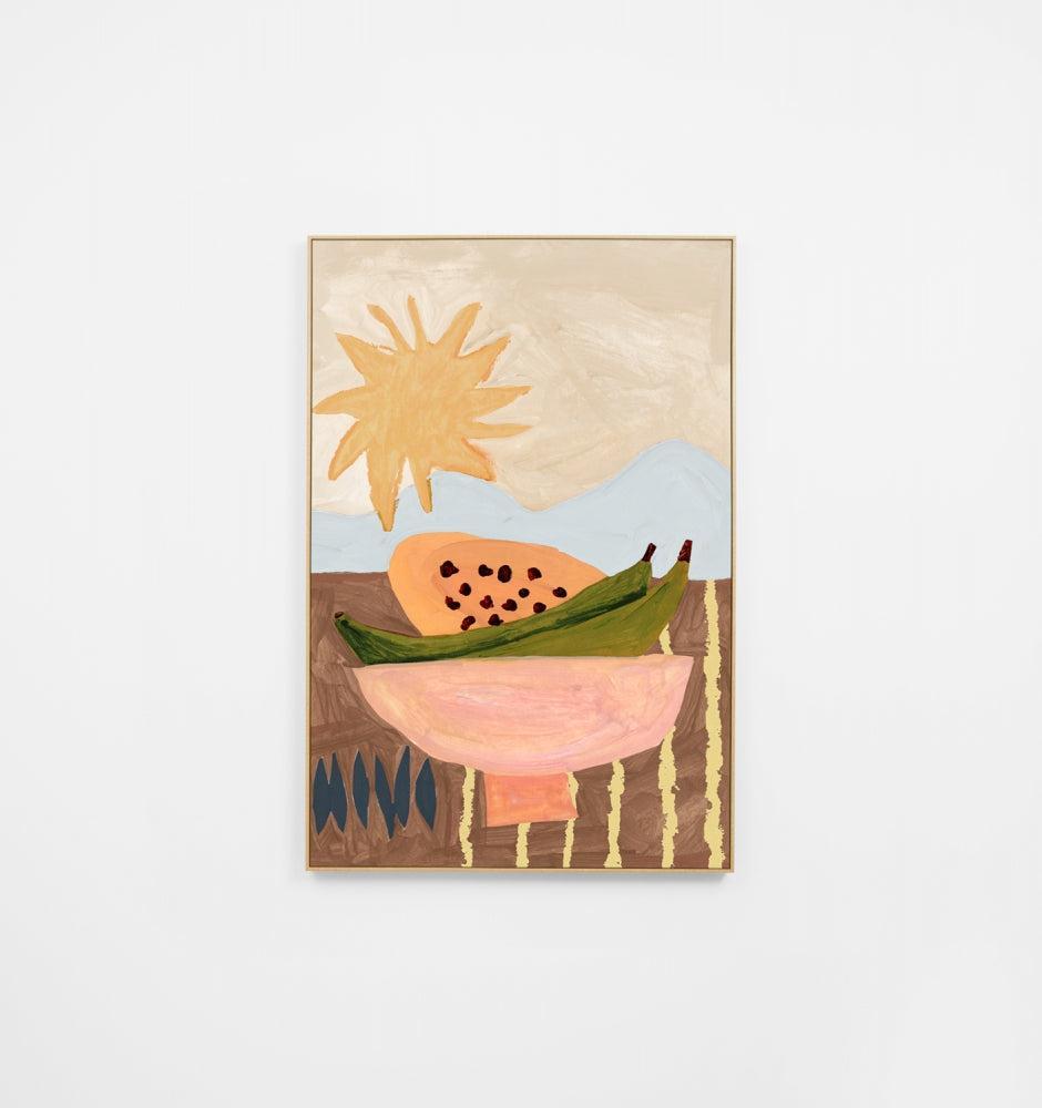Papaya Sunrise Blue Canvas 80x120cm-Wall Decor-Middle of Nowhere-The Bay Room