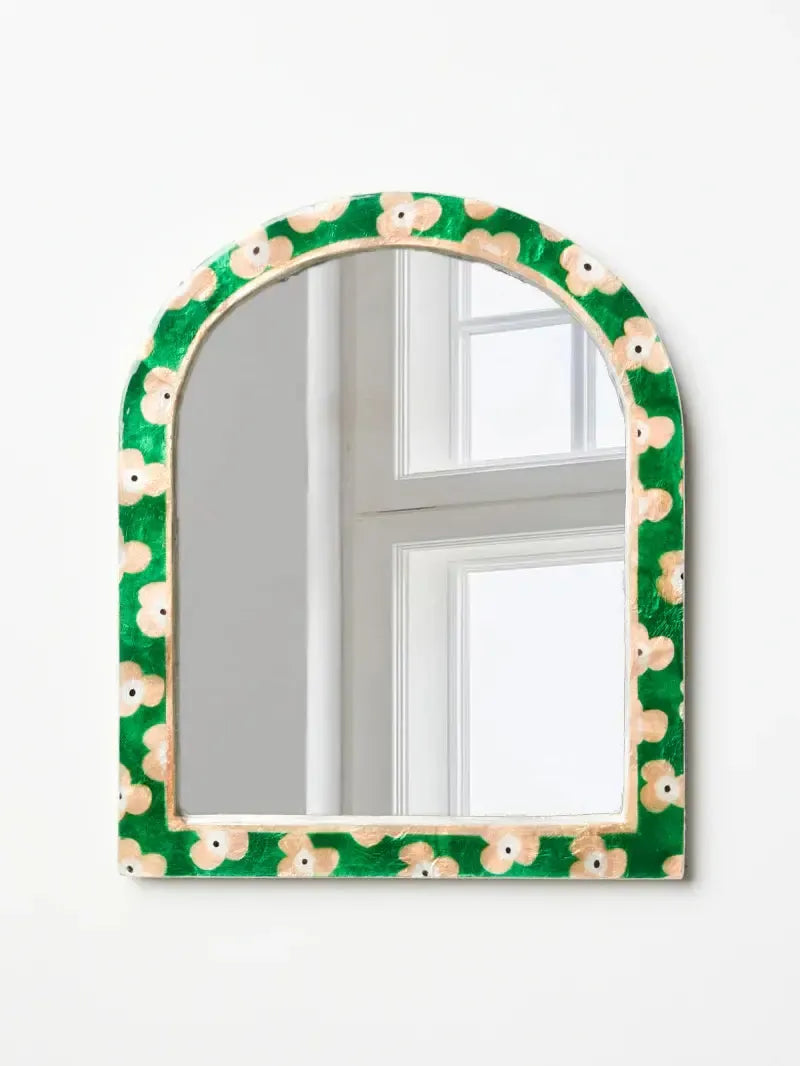 Paradis Green Floral Mirror-Wall Decor-Jones & Co-The Bay Room