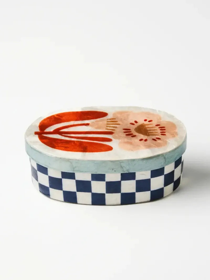 Paradis Navy Large Box-Decor Items-Jones & Co-The Bay Room