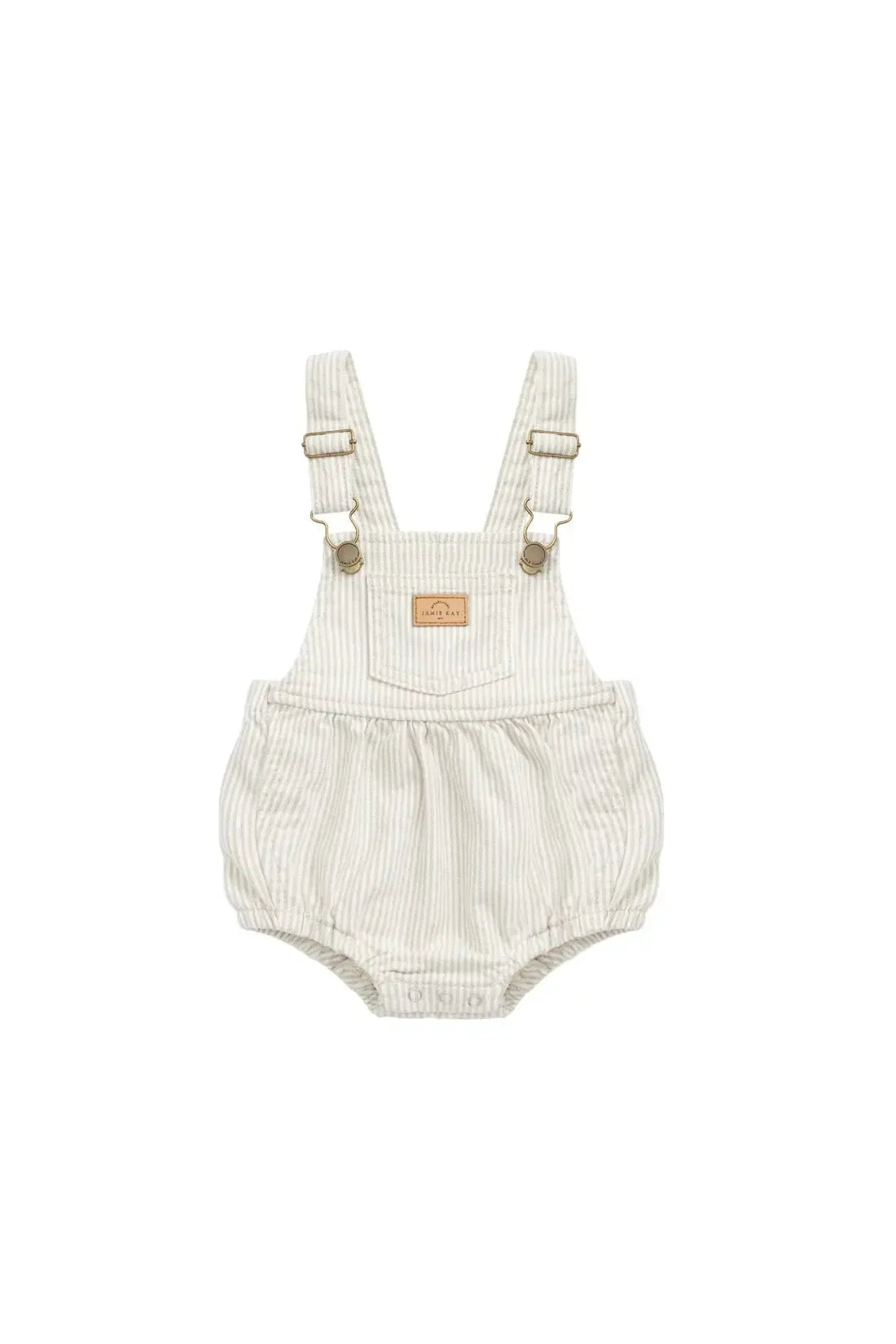 Pax Playsuit - Fine Vertical Stripe Sandy Brown/Cloud-Clothing & Accessories-Jamie Kay-The Bay Room