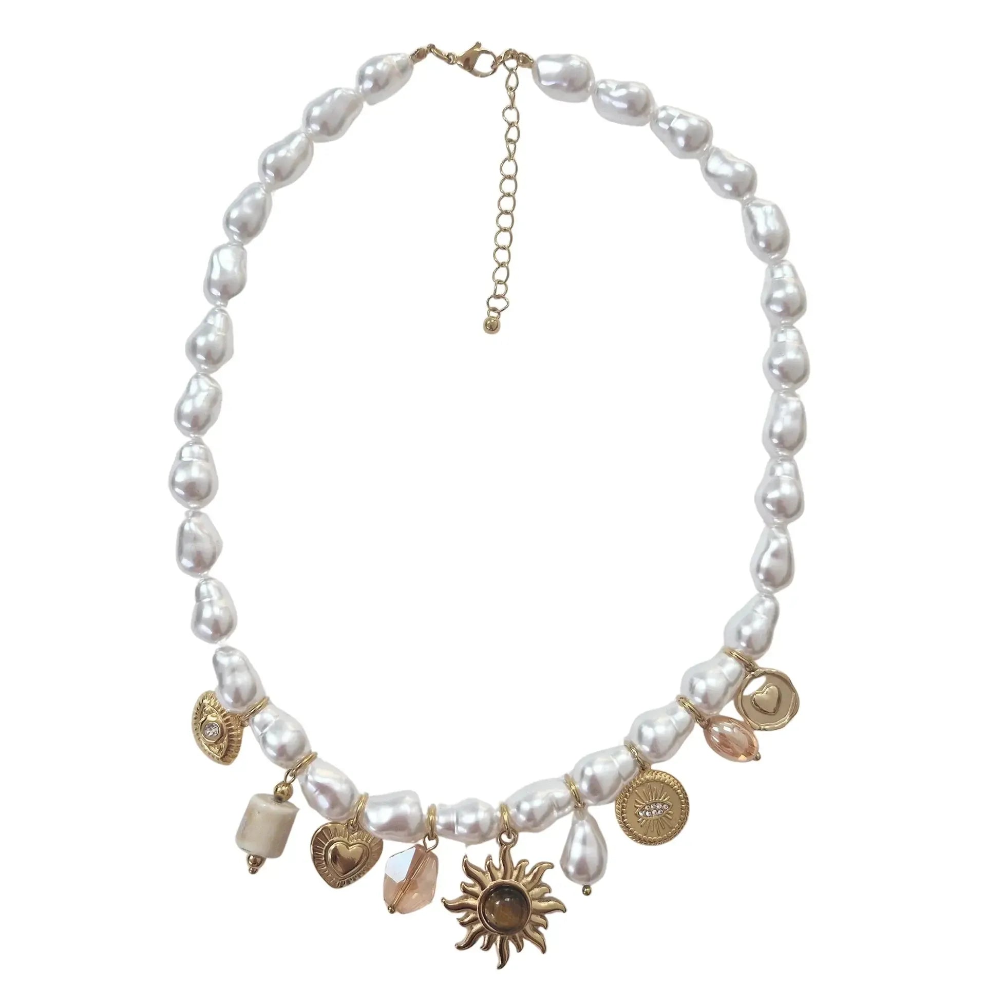Pearl Sun Charm Necklace-Jewellery-Zoda-The Bay Room